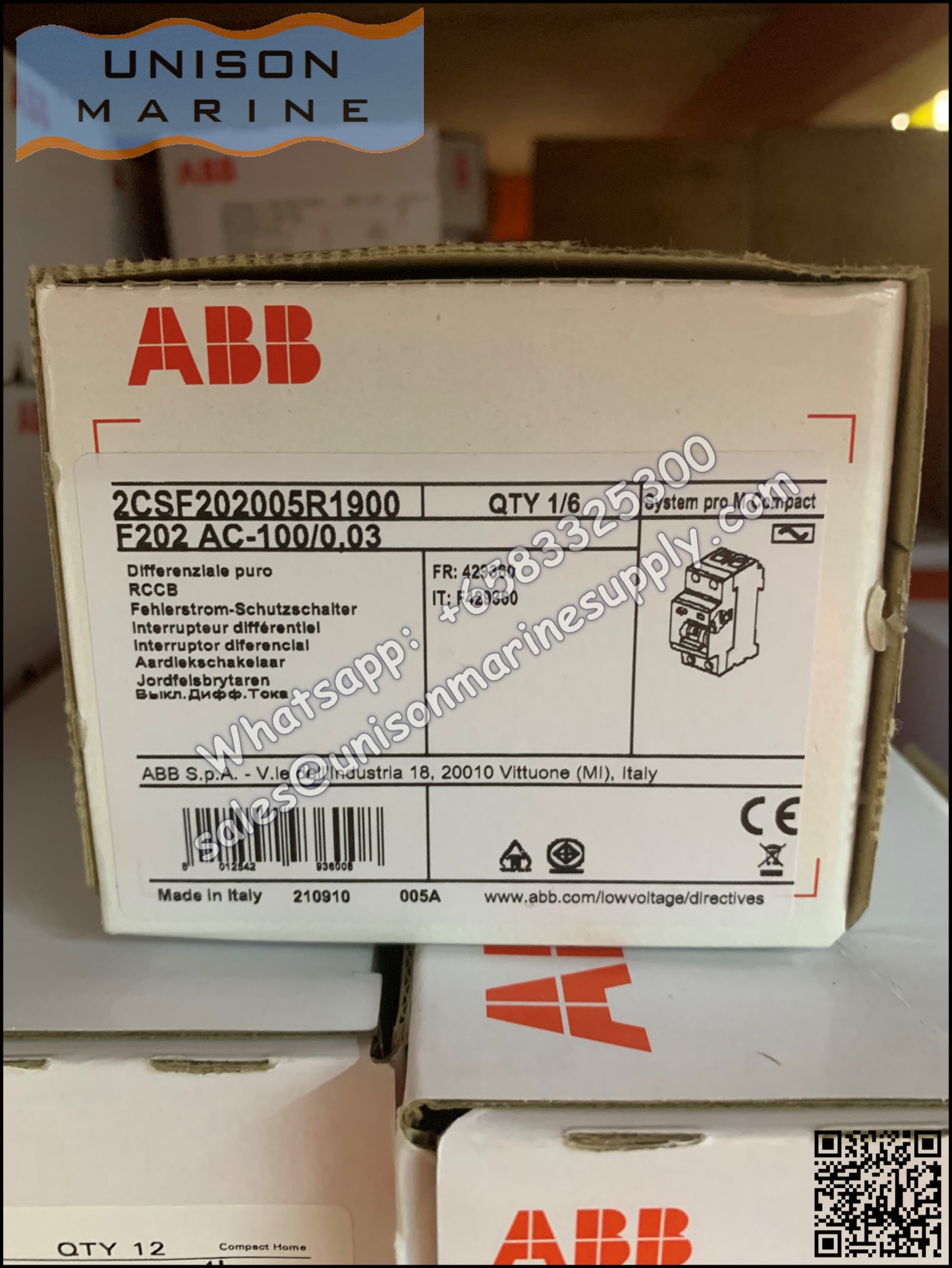 ABB Residual Current Circuit Breaker(RCCB) F202 AC-100/0.03 2CSF202001R1900