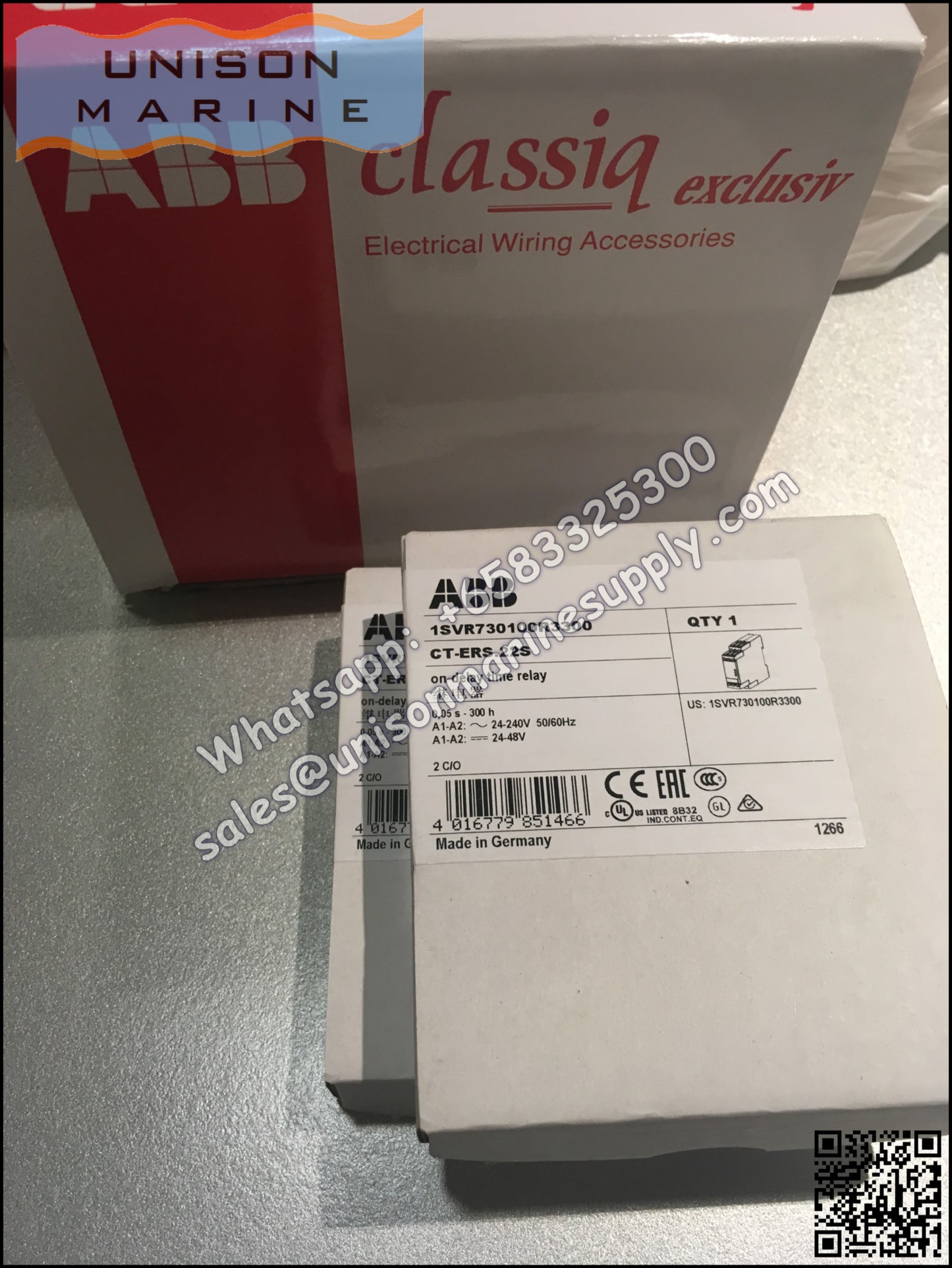 ABB Electronic Time Relay CT-ERS.22S 2c/o,24-48VDC,24-240VAC