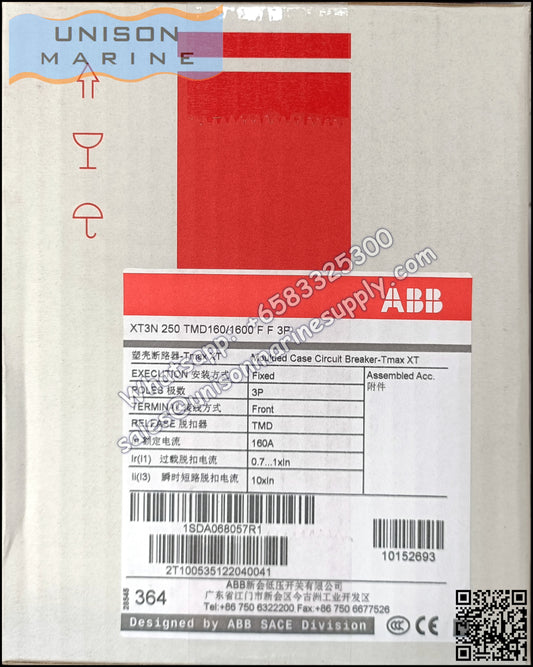 ABB SACE Tmax XT Circuit Breakers: XT3N250 TMD160-1600 FF 3P
