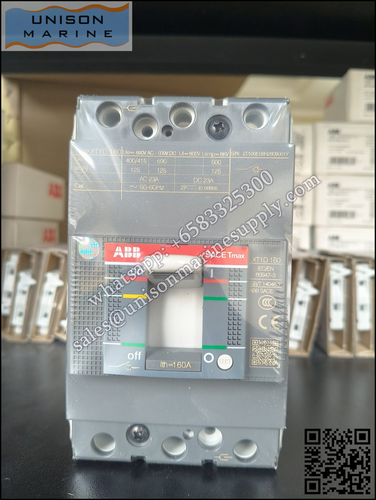 ABB SACE Tmax XT Circuit Breakers: XT1D 160 3P FF,1SDA068208R1