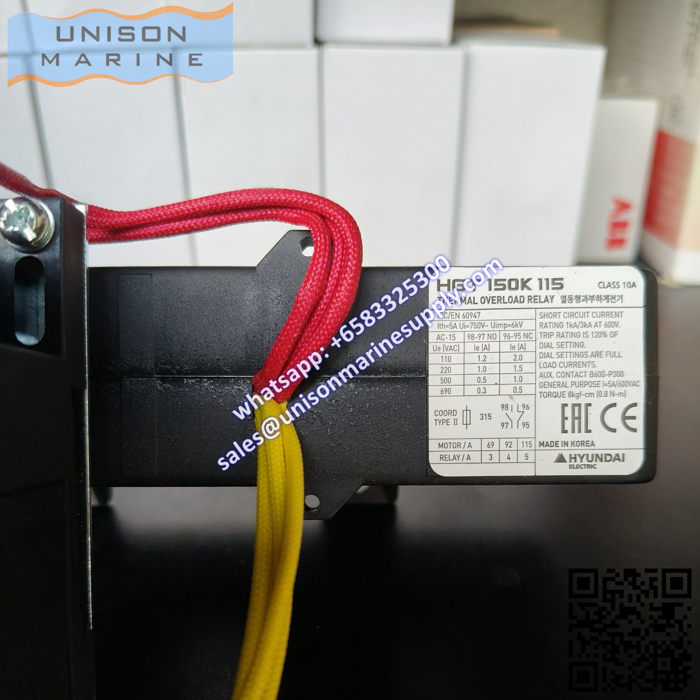 Hyundai Marine Thermal Overload Relay (TOR) HGT150K A0115S