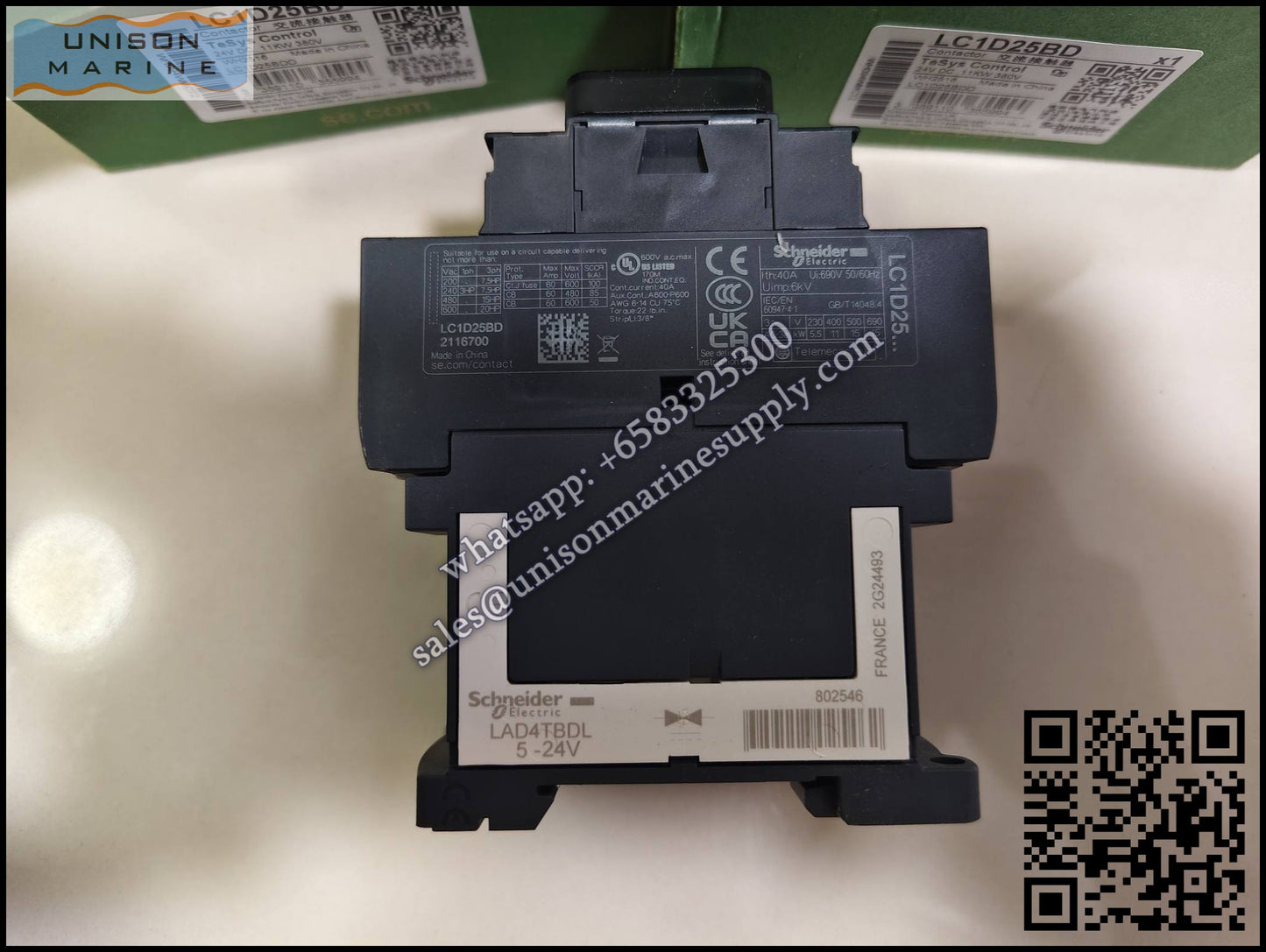 Schneider TeSys Deca Contactors : LC1D25BD