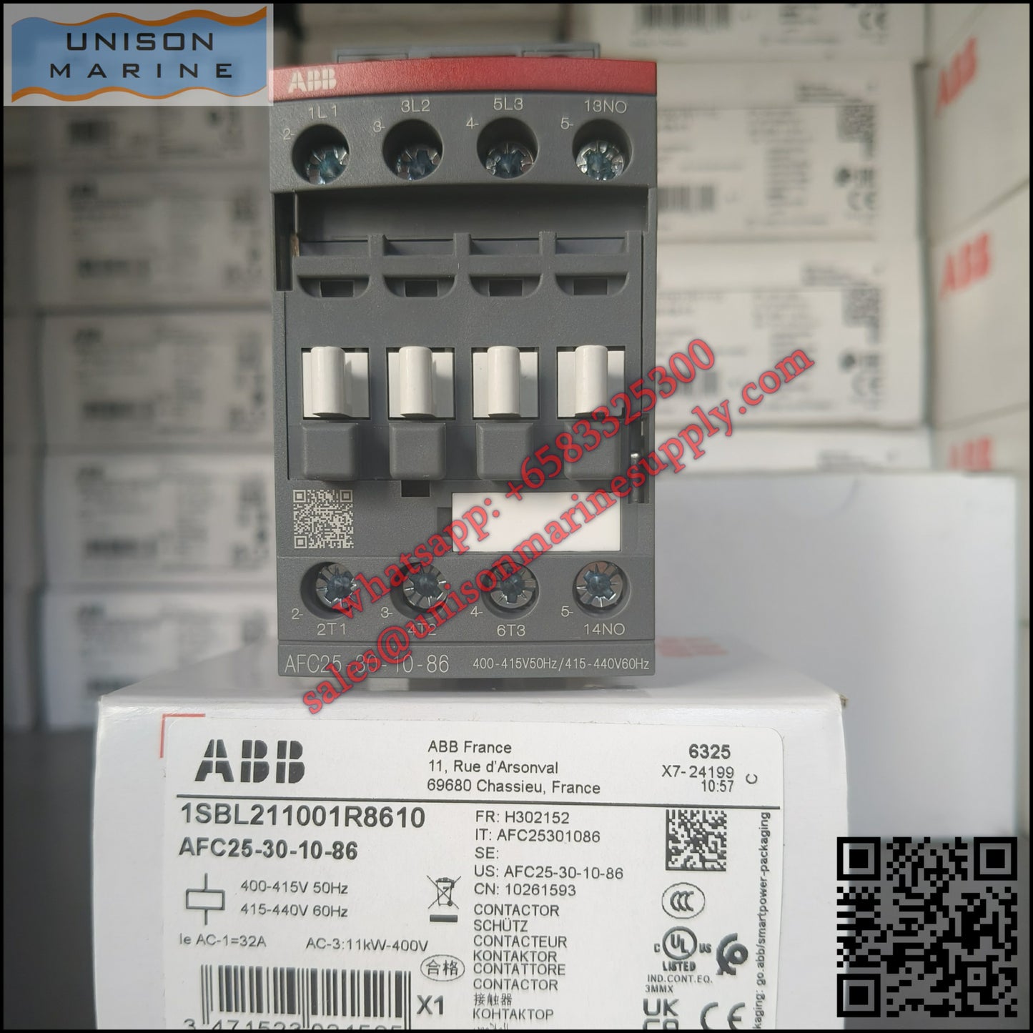 ABB Magnetic Contactors AF Series : AFC25-30-10-86*400-415V50Hz/415-440V60Hz,1SBL211001R8610
