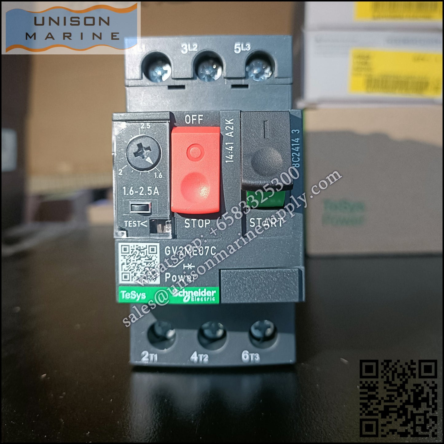Schneider TeSys Deca Motor circuit breaker: GV2ME07C, 3P 1.6 to 2.5A
