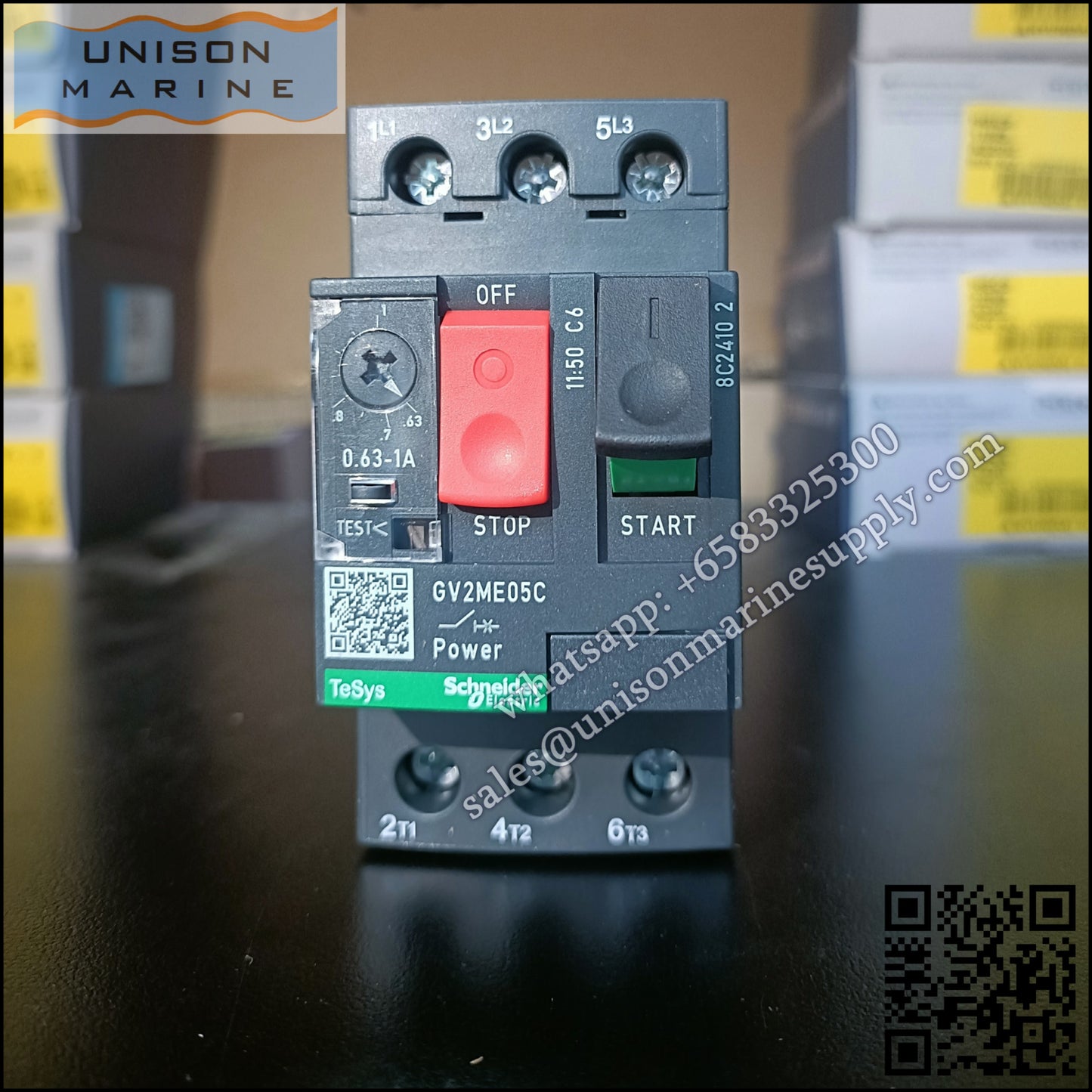 Schneider TeSys Deca Motor circuit breaker: GV2ME05C, 3P 0.63 to 0.1A