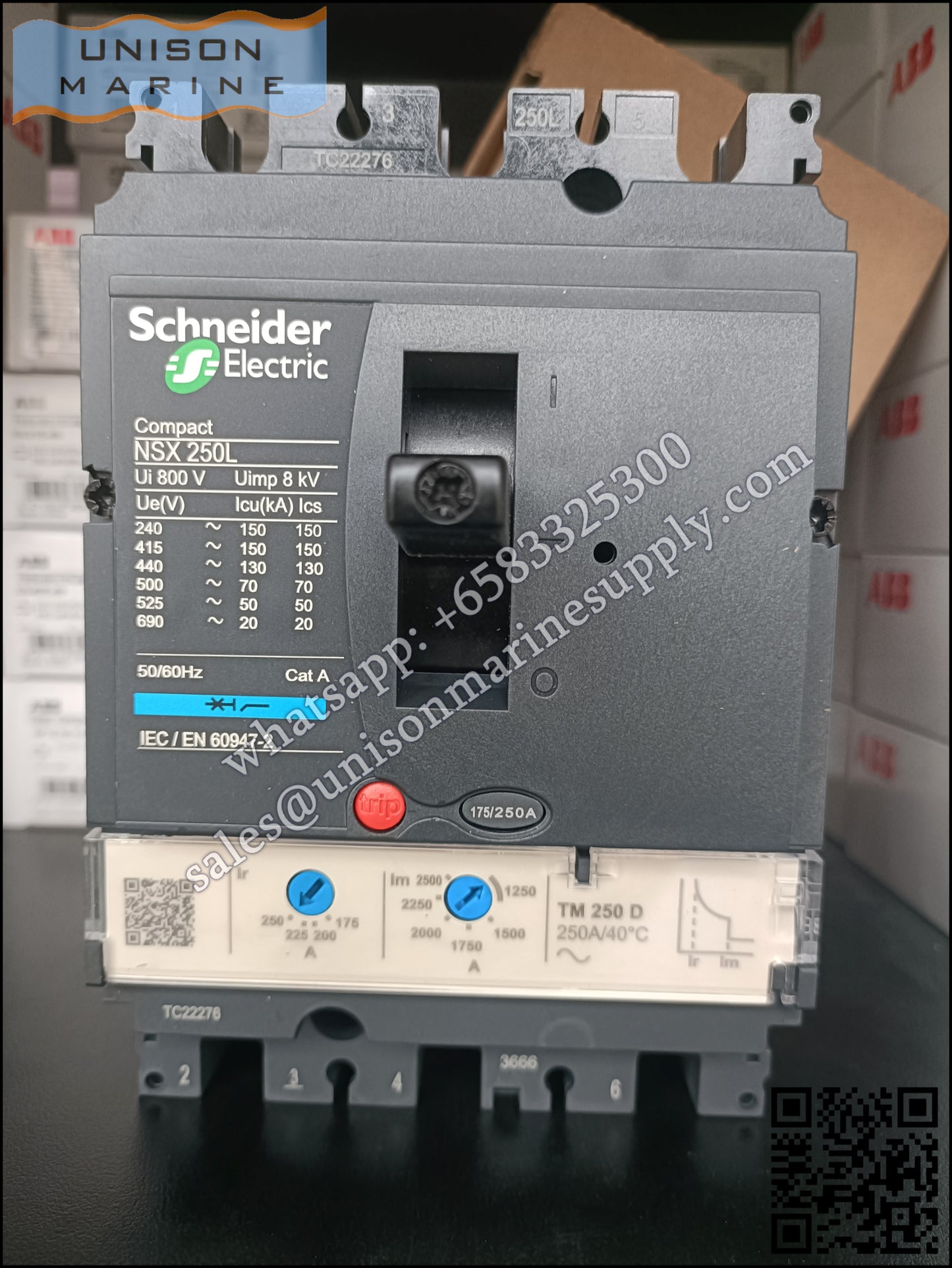 Schneider Electric circuit breaker  NSX250L TM250D 3P3D, LV431405TM250