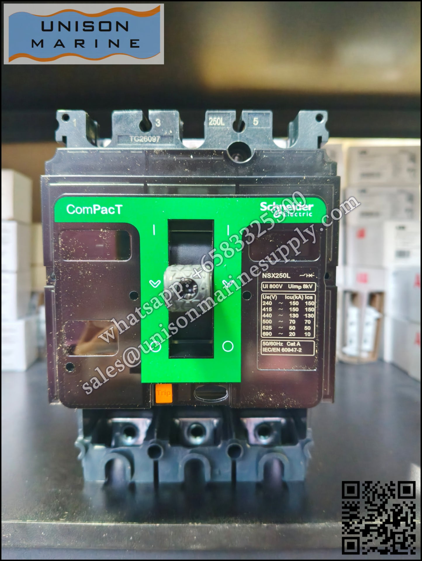 Schneider Electric circuit breaker  NSX250L 150kA 250 A without trip unit, C25L