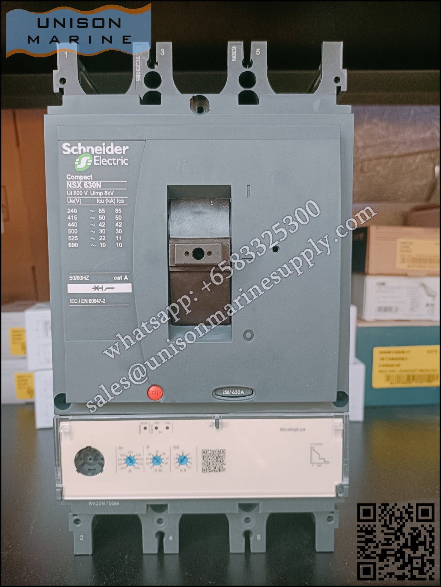 Schneider Electric circuit breaker -  ComPact NSX630N 50kA at 415VAC MicroLogic 2.3 630A 3P3D