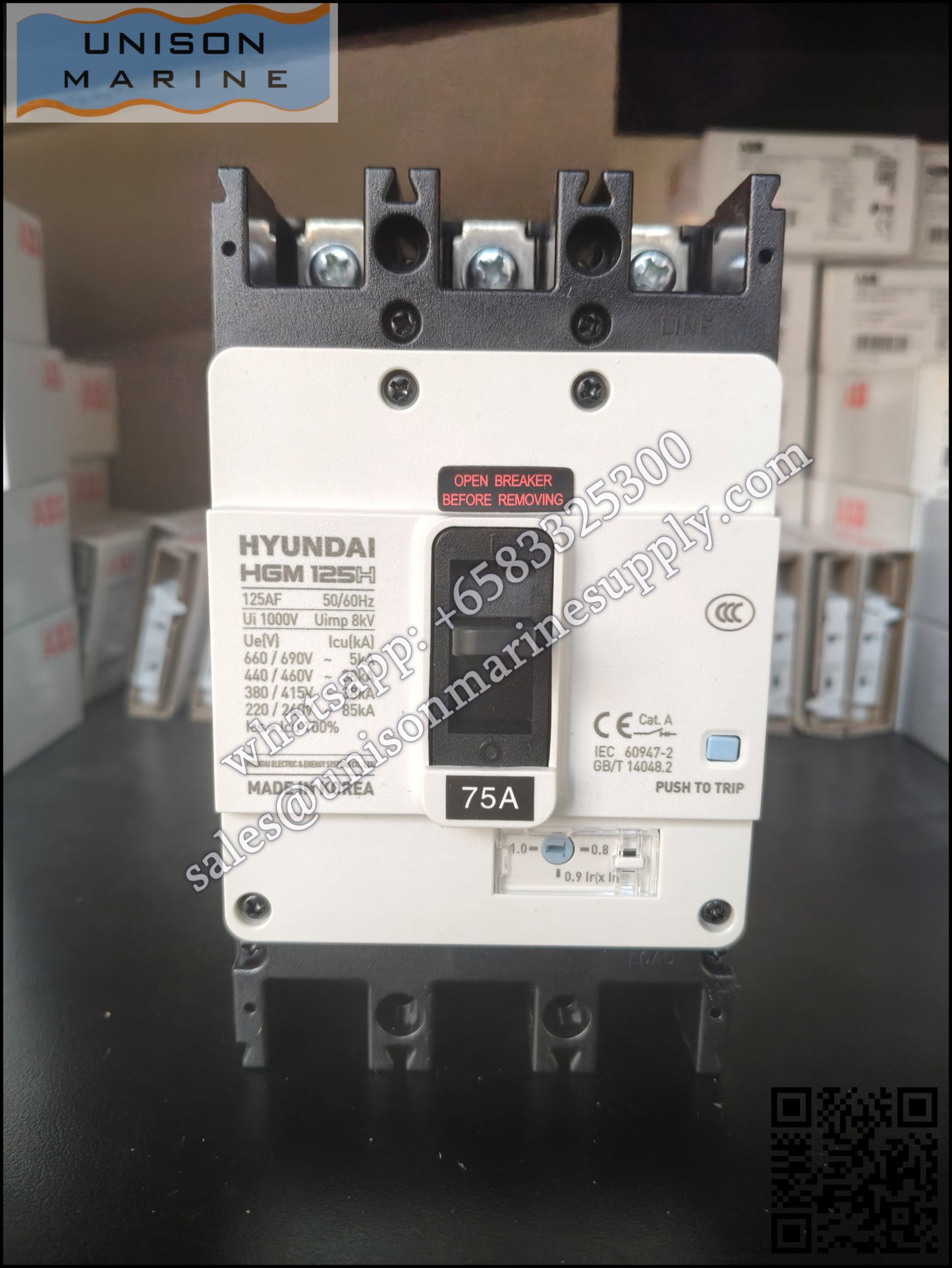 Hyundai Marine Circuit Breaker (MCCB) - HGM125H 3PT4S0000C 00075