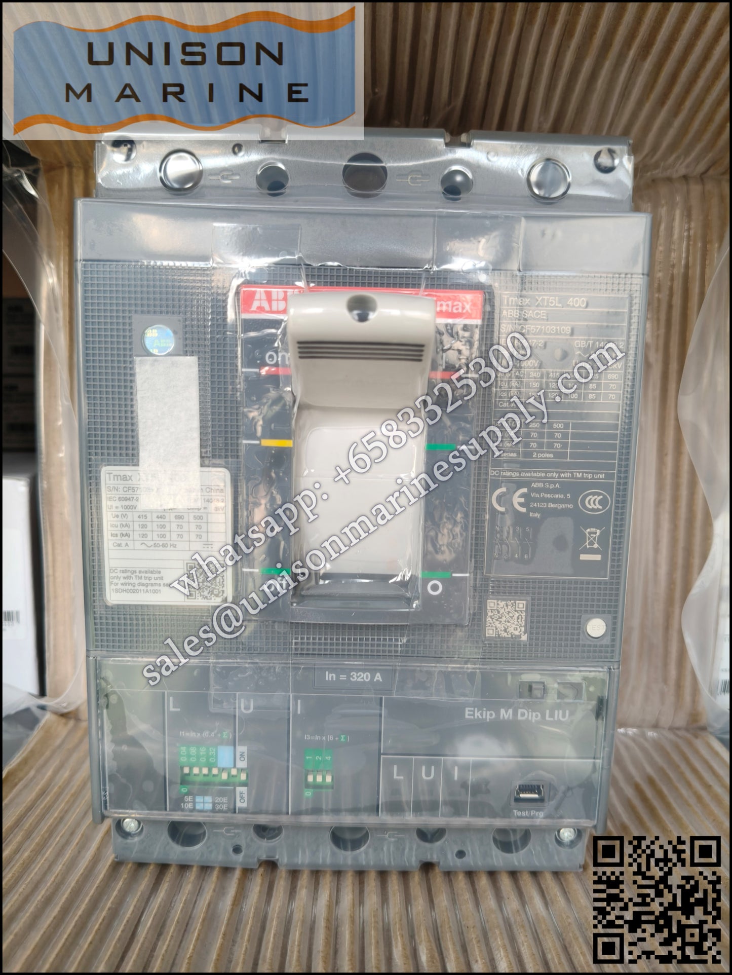 ABB SACE Tmax XT Circuit Breakers: XT5L 400 Ekip M Dip LIU In=320A 3p F F,2TFC000375R1001