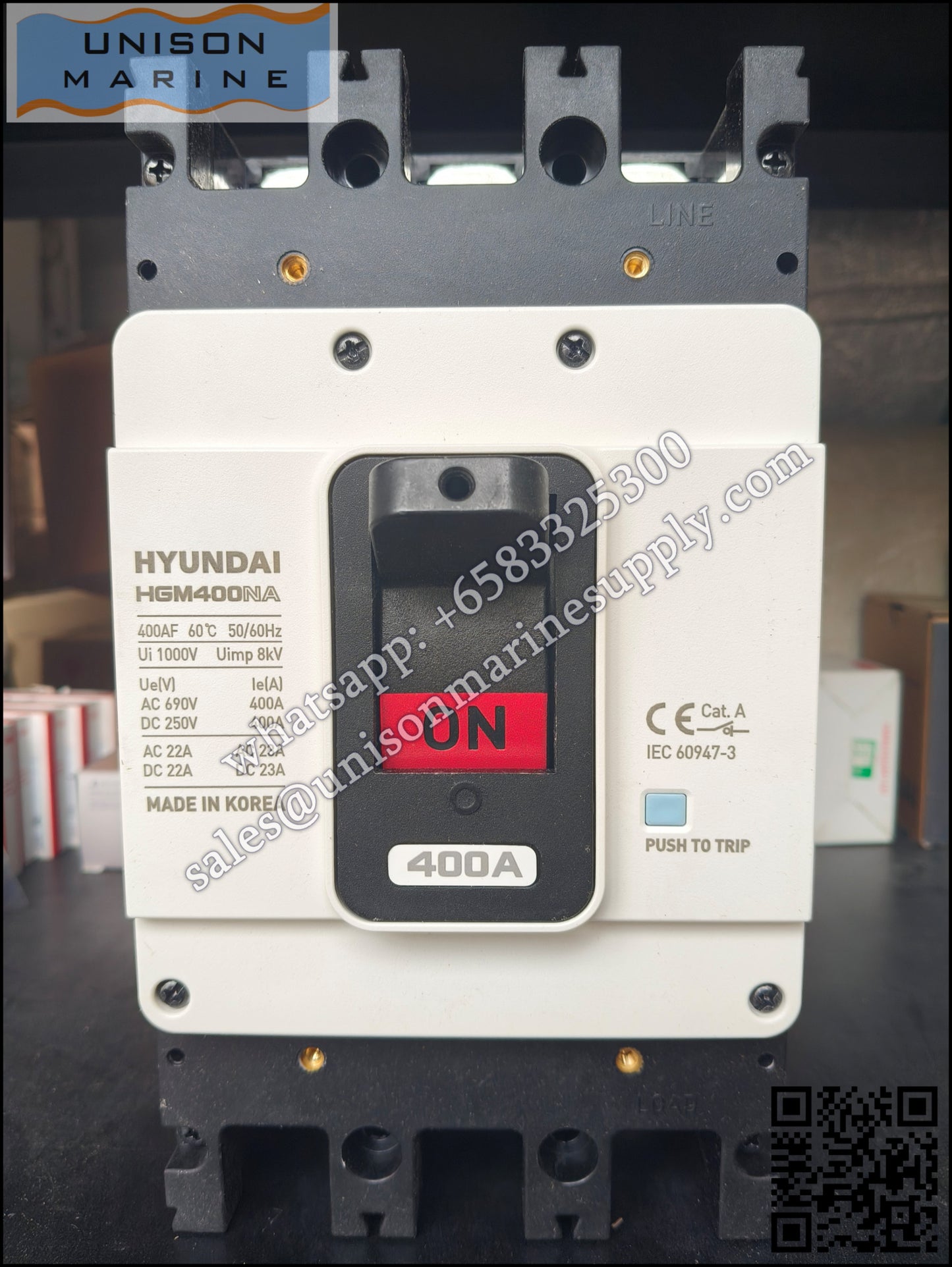 Hyundai Marine Circuit Breaker (MCCB) - HGM400NA 3P fixed type
