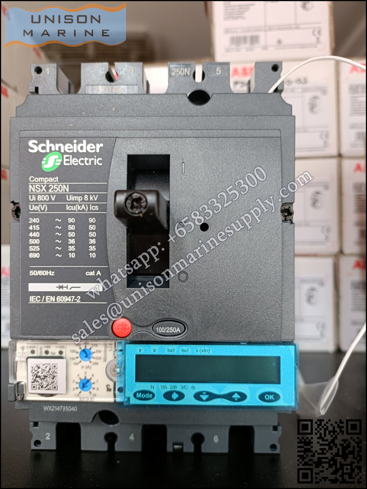 Schneider Electric circuit breaker - NSX250N Mic5.2E 250A LV431406X52E250
