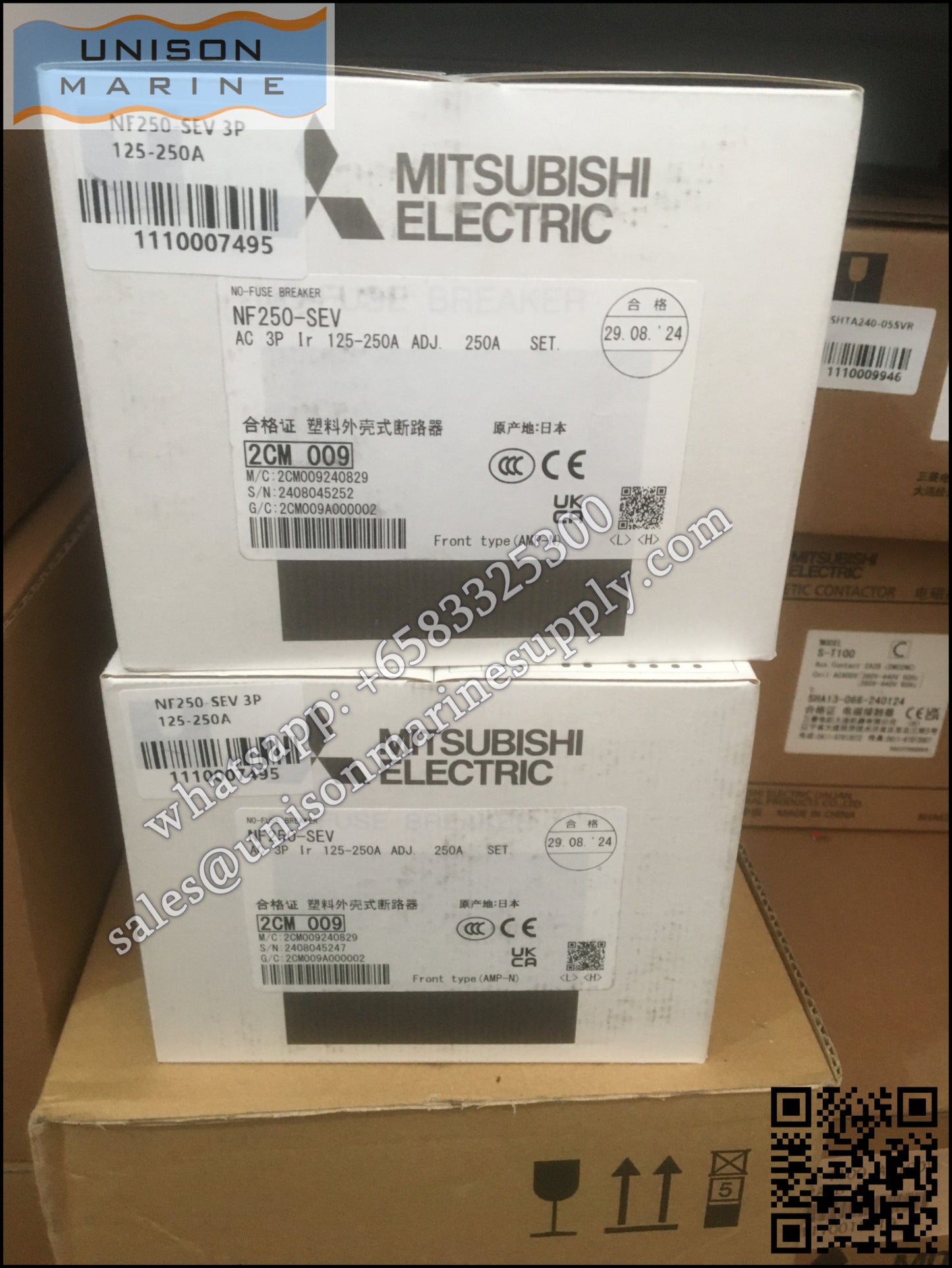 MITSUBISHI Low-voltage Circuit Breakers: NF250-SEV 3P 125-250A