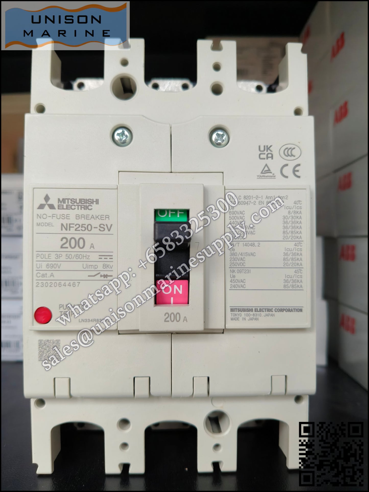 MITSUBISHI Low-voltage Circuit Breakers: NF250-SV 3P 200A
