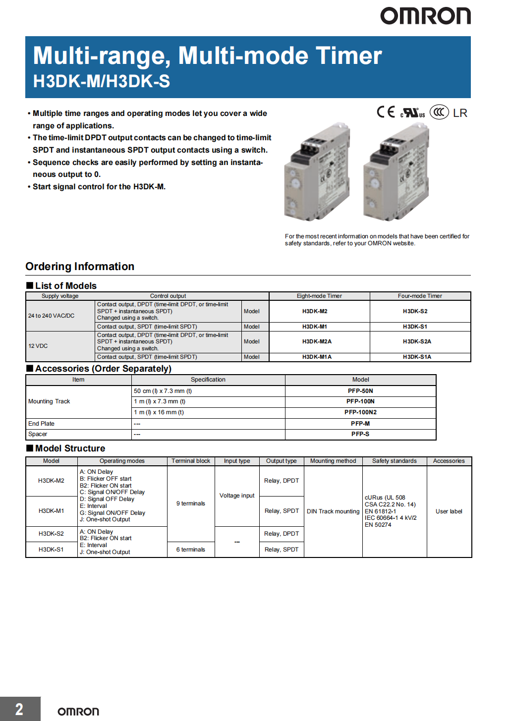 Omron DIN Rail Timer Relay: H3DK-G 24-240VAC/DC