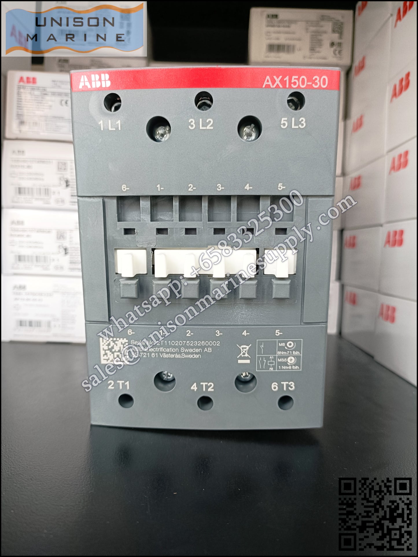 ABB Magnetic Contactors AX Series : AX150-30-11-86*400-415V50Hz/415-440V60Hz,1SFL991074R8611