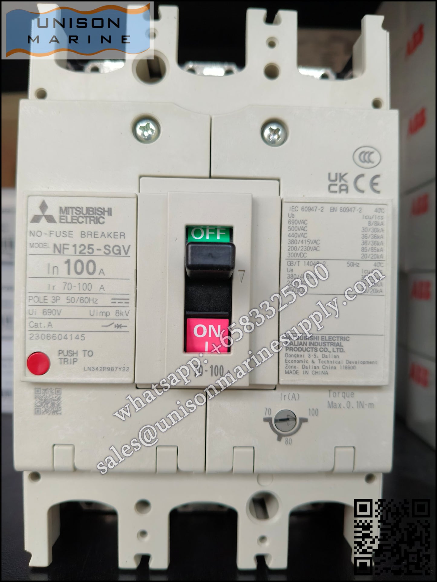 MITSUBISHI Low-voltage Circuit Breakers: NF125-SGV 3P 70-100A