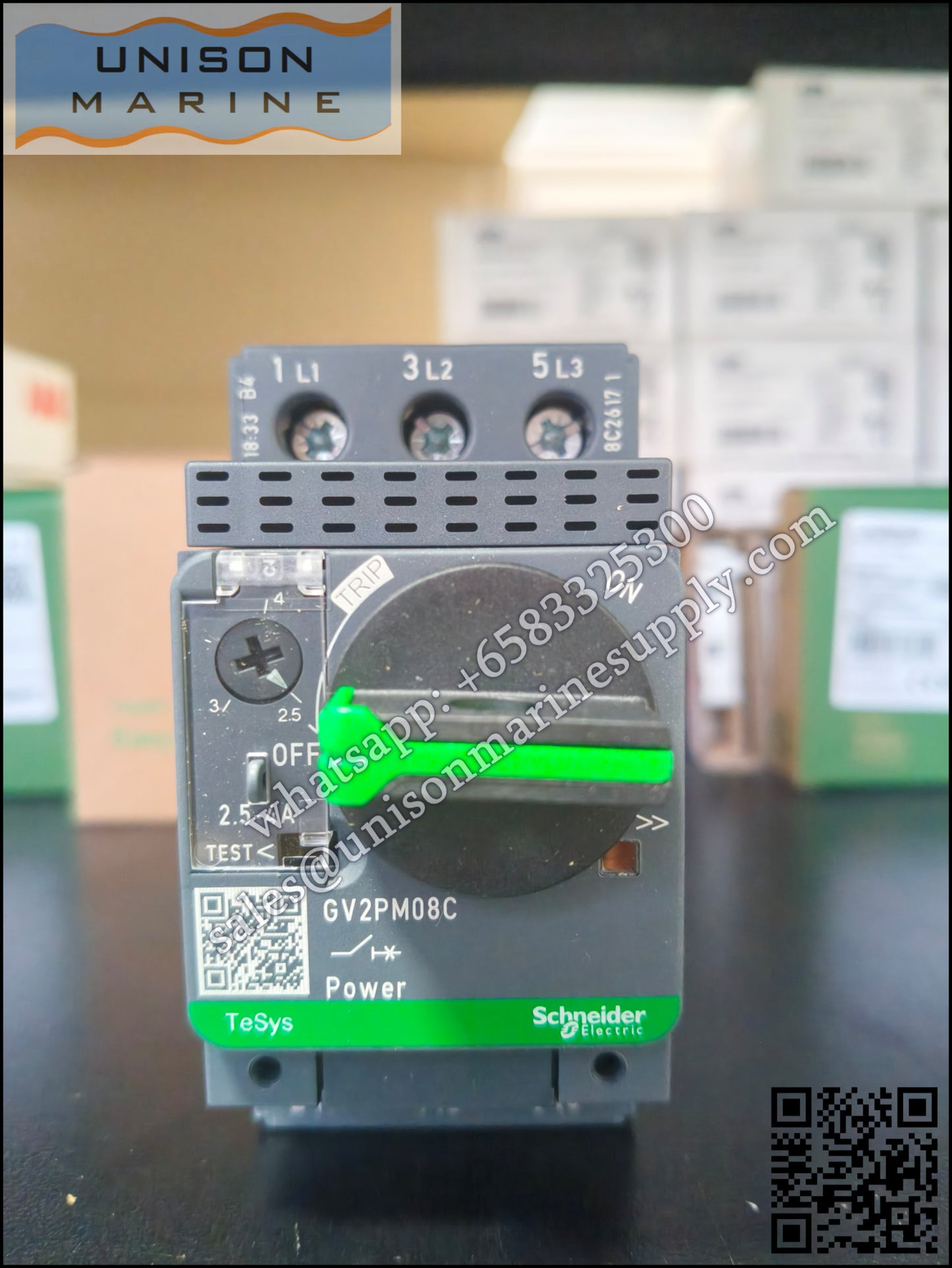Schneider GV2 Motor circuit breaker: GV2PM08C, 3P 2.5-4.0 A