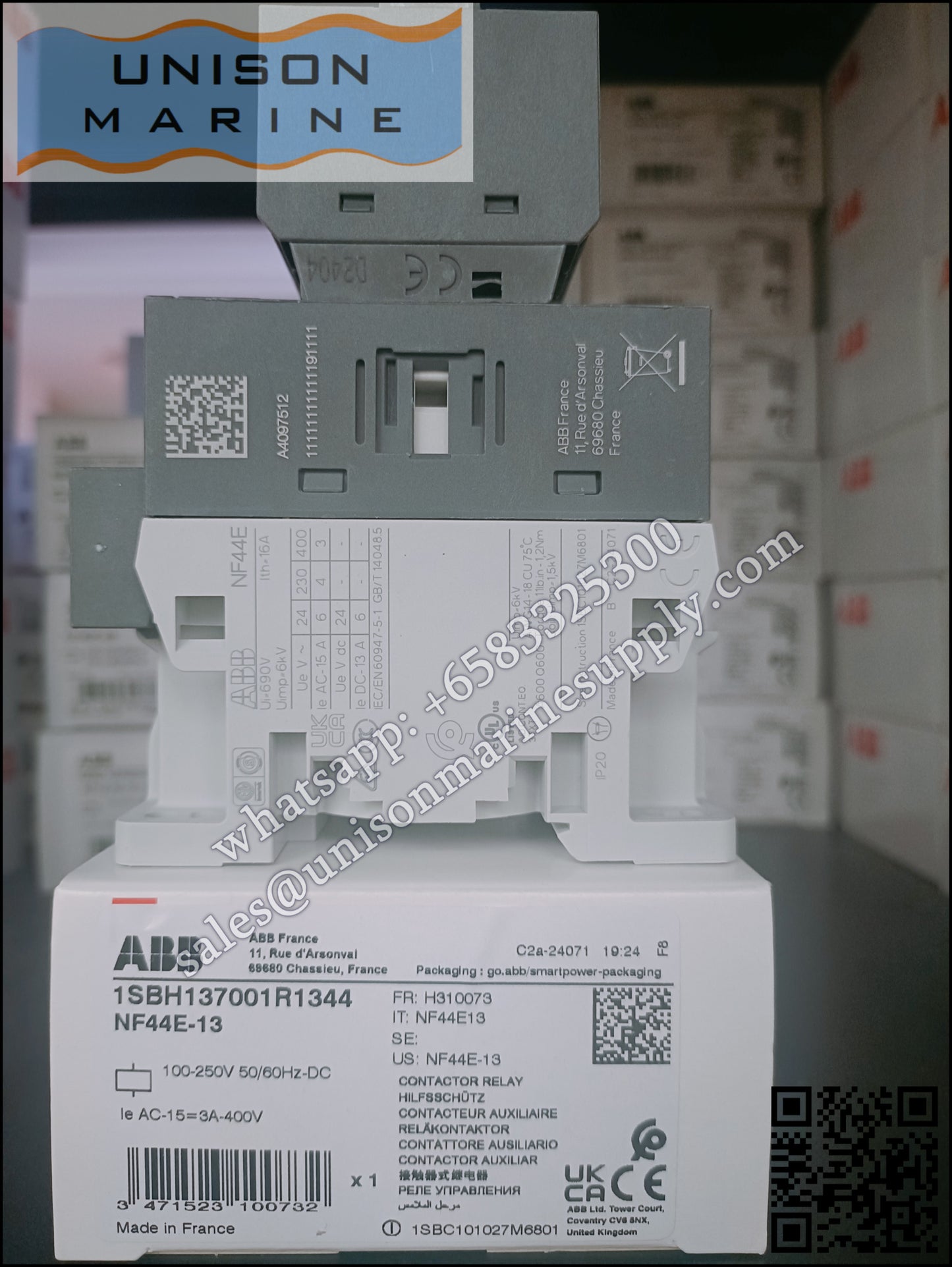 ABB Magnetic Contactors Relay : NF44E-13 100-250V50/60HZ-DC, 1SBH137001R1344