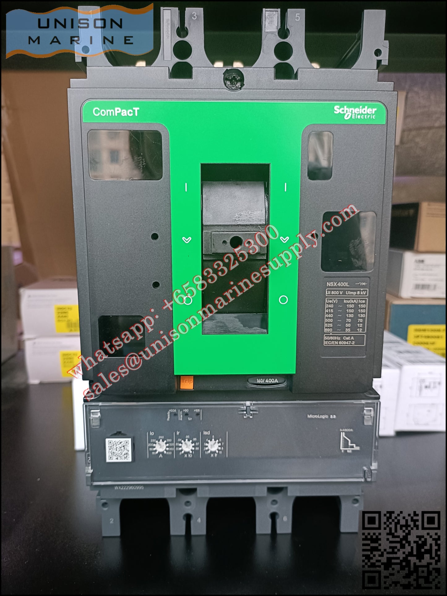 Schneider Electric circuit breaker  NSX400L 150kA AC 3P3D 400A Mic2.3, C40L32D400