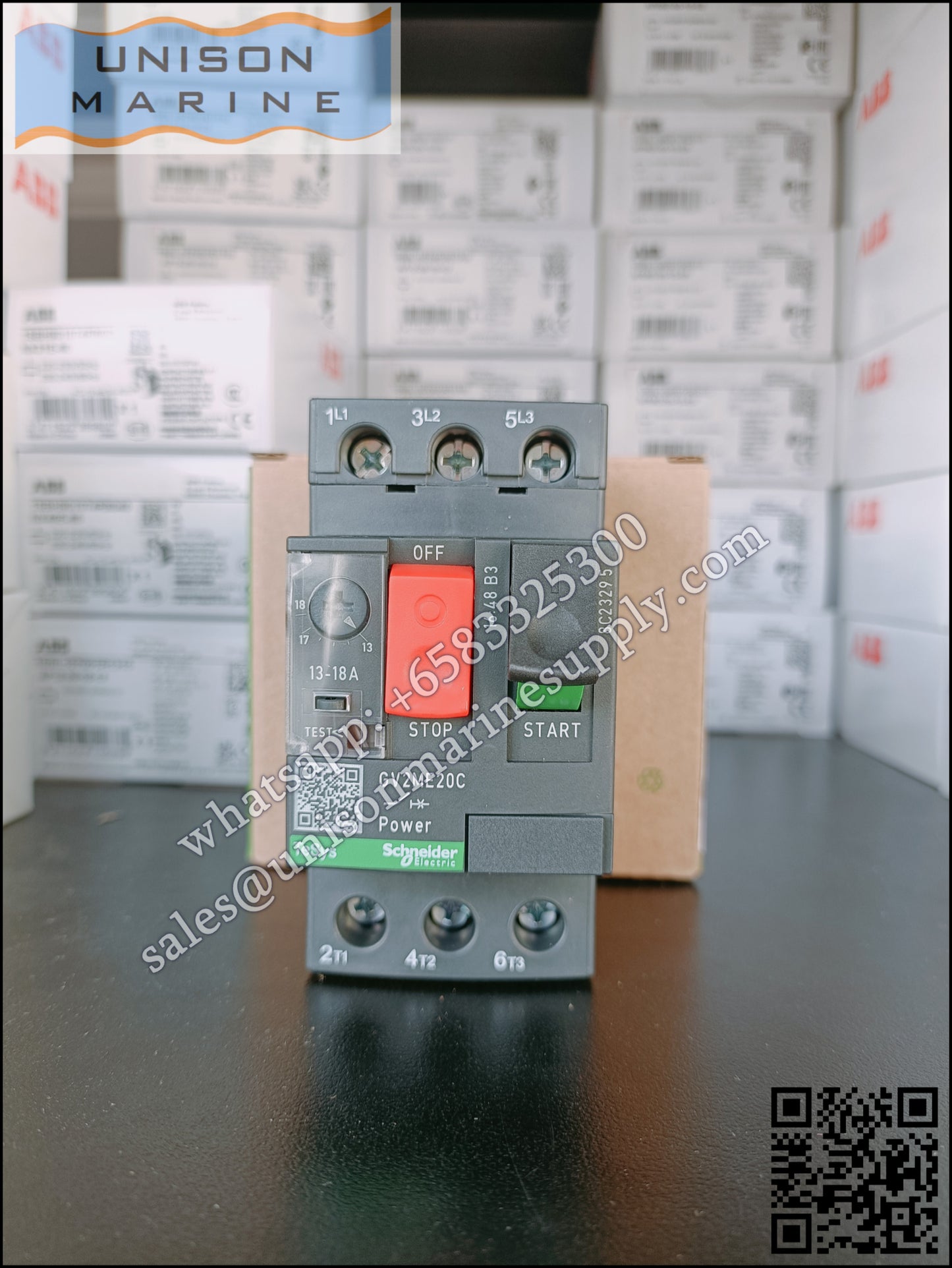 Schneider TeSys Deca Motor circuit breaker: GV2ME20C, 3P 13 to 18A