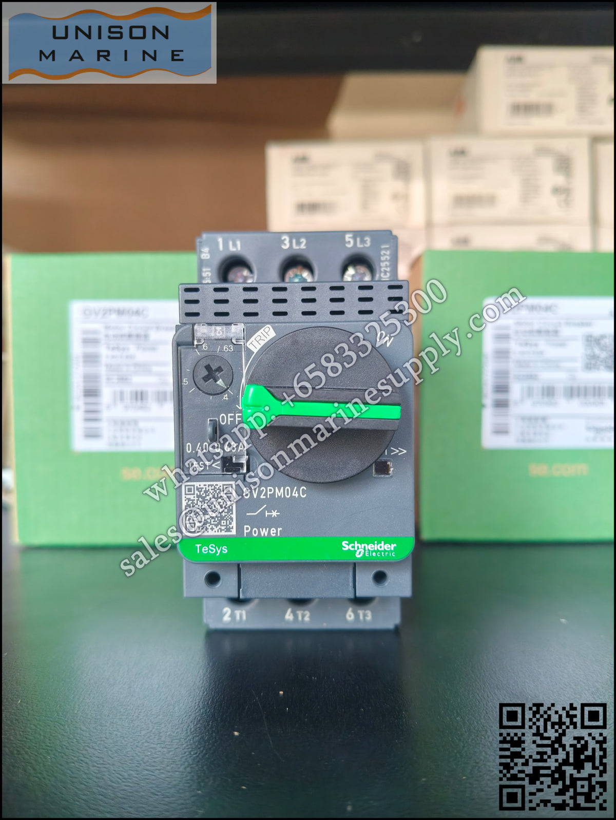 Schneider GV2 Motor circuit breaker: GV2PM04C, 3P 0.4-0.63 A