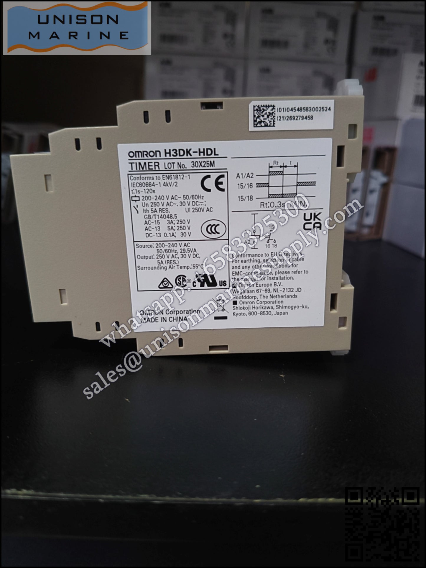 Omron DIN Rail Timer Relay: H3DK-HDL AC200-240V