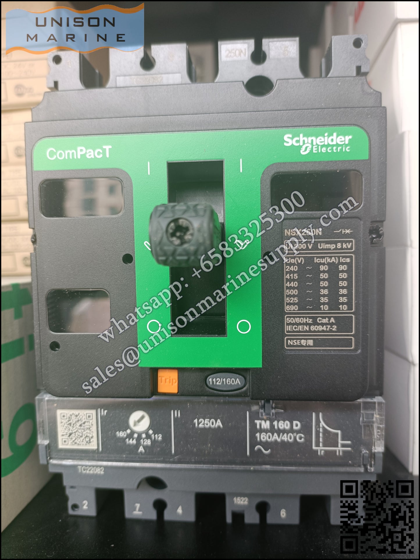 Schneider Electric circuit breaker -  NSX250N 50kA AC 3P3D 200A TMD；C25N3TM200
