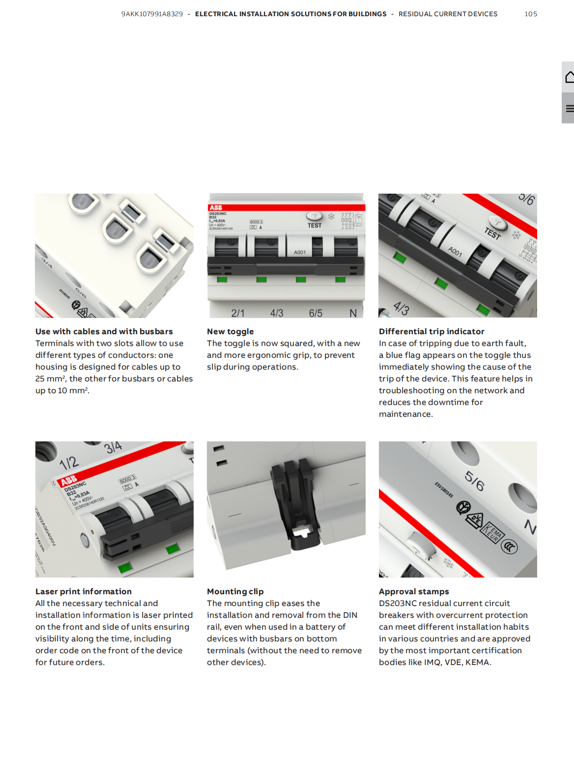 ABB Residual Current Circuit Breaker with Overcurrent Protection: DS203NC C32 A30, 2CSR256140R1324