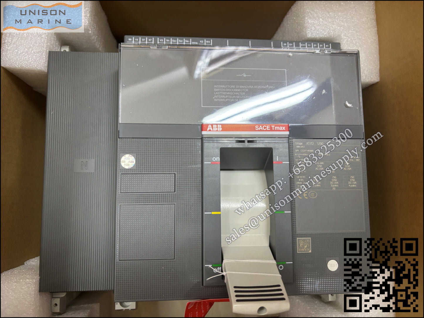 ABB SACE Tmax XT Circuit Breakers:XT7D 1250 4p F F,1SDA101910R1