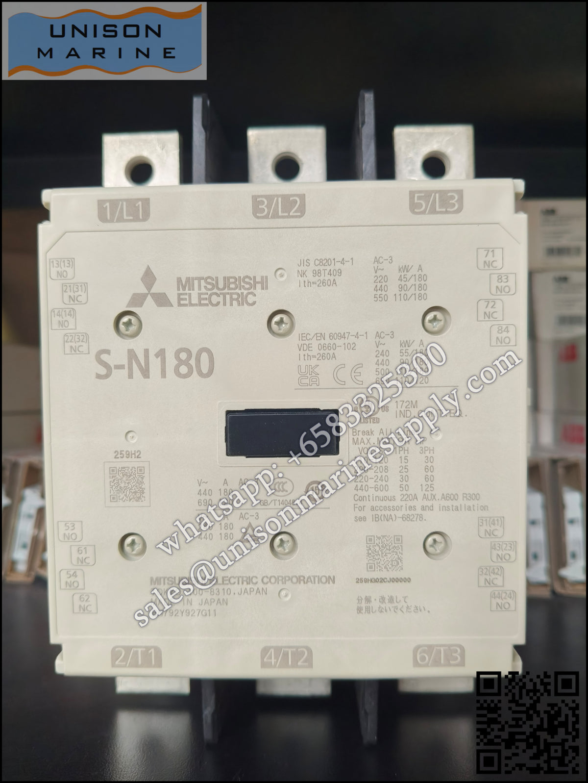 MITSUBISHI Magnetic Contactors: S-N180,2NO+2NC AC380-440V