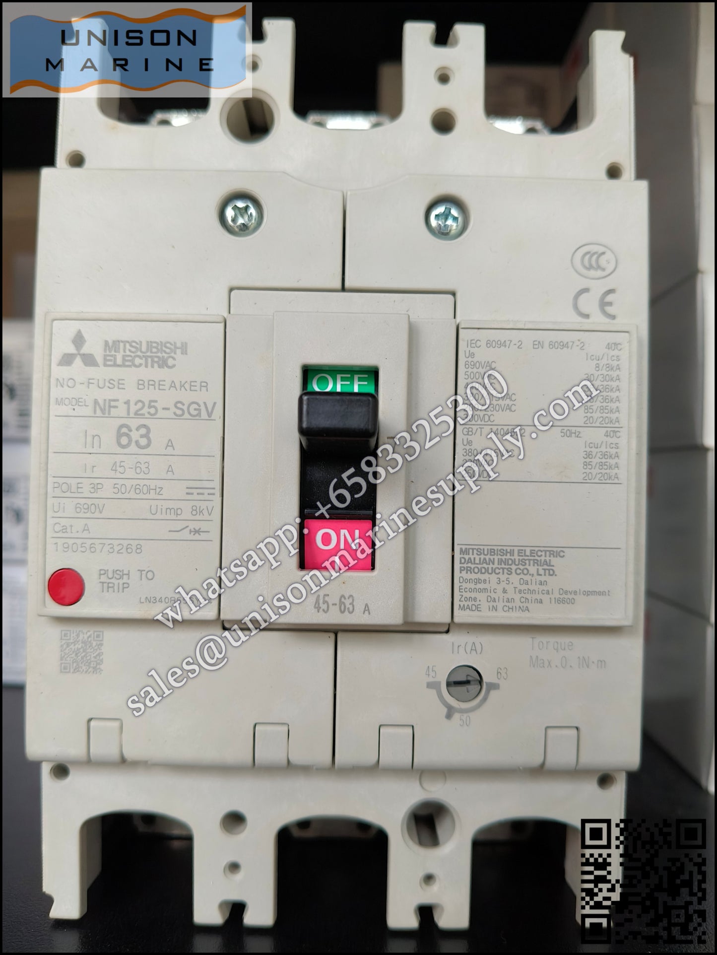 MITSUBISHI Low-voltage Circuit Breakers: NF125-SGV 3P 45-63A