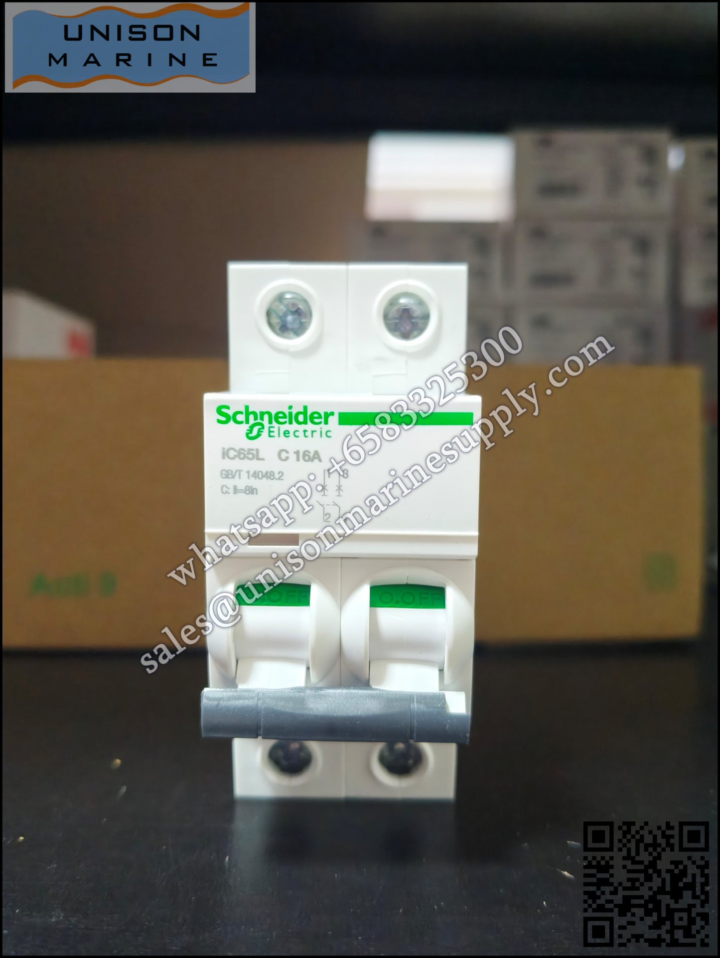 Schneider miniature circuit breaker: Acti 9 iC65L 16A 2P C curve ,A9F38216