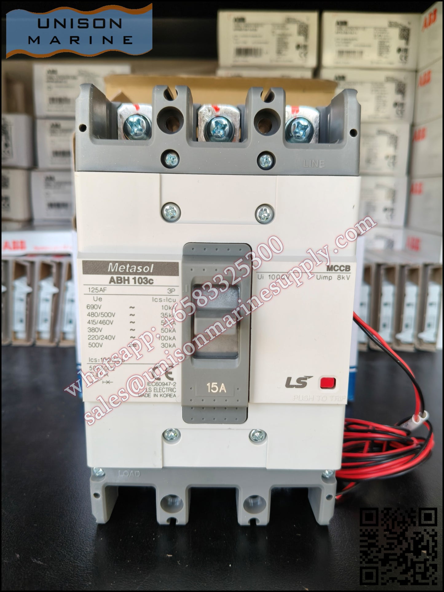 LS Metasol marine circuit breaker- ABH103C 3P 15A Fixed / Plug-in Type