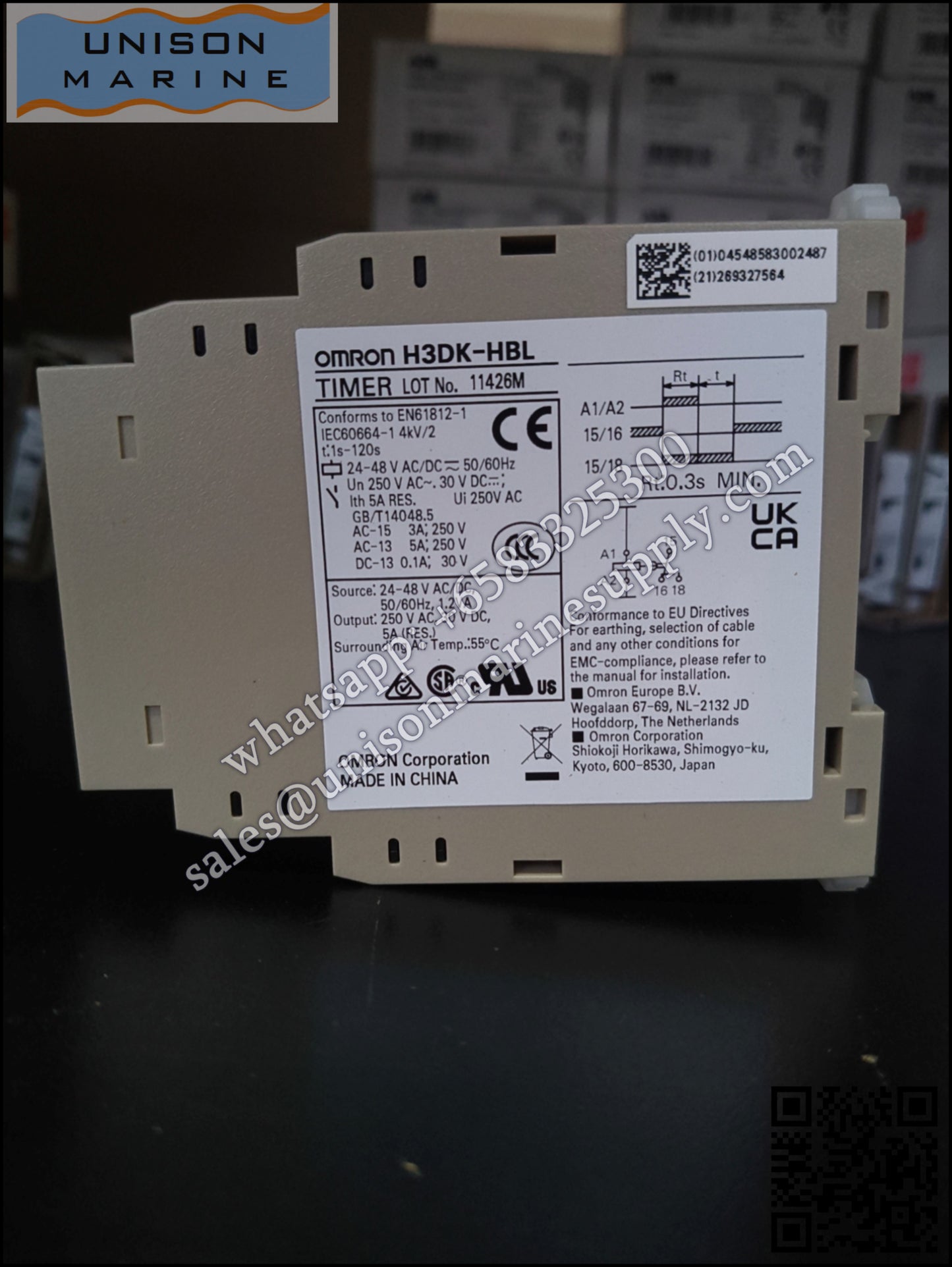 Omron DIN Rail Timer Relay: H3DK-HBL AC/DC24-48