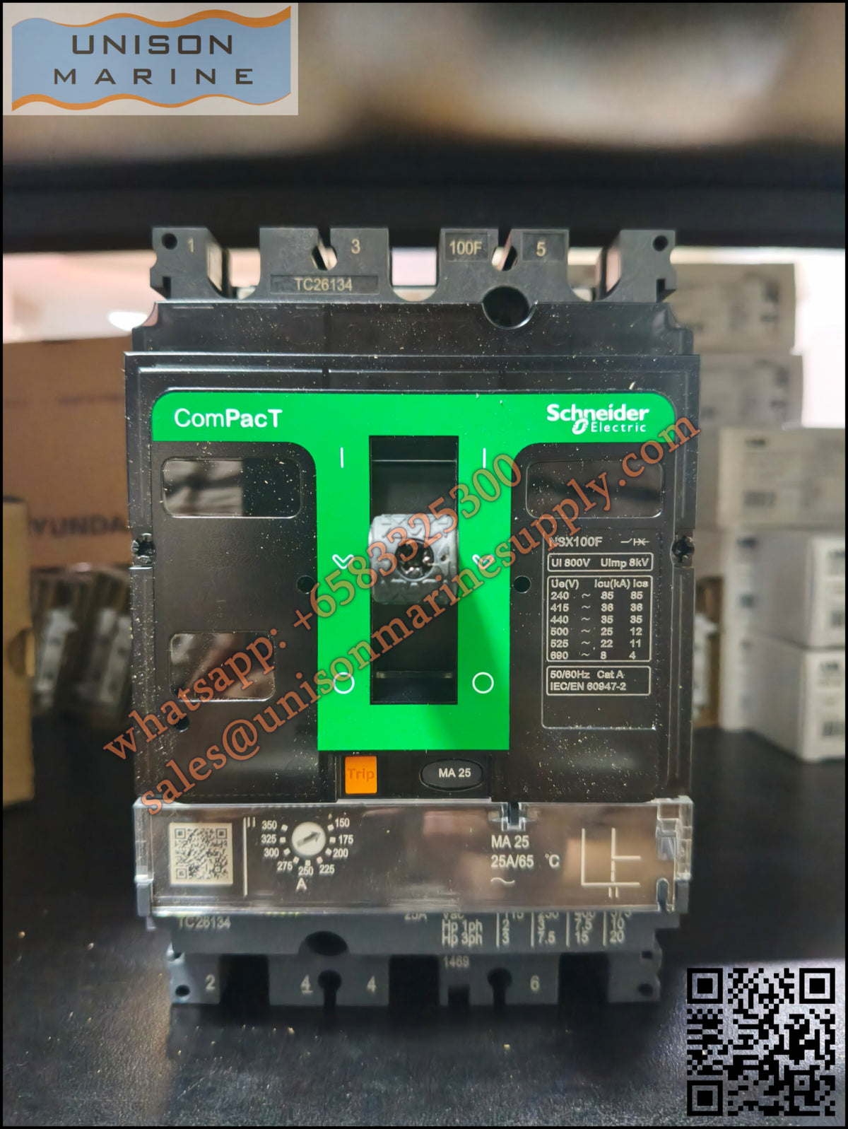 Schneider Electric circuit breaker: NSX100F 36kA 3P3D 25A MA；C10F3MA025