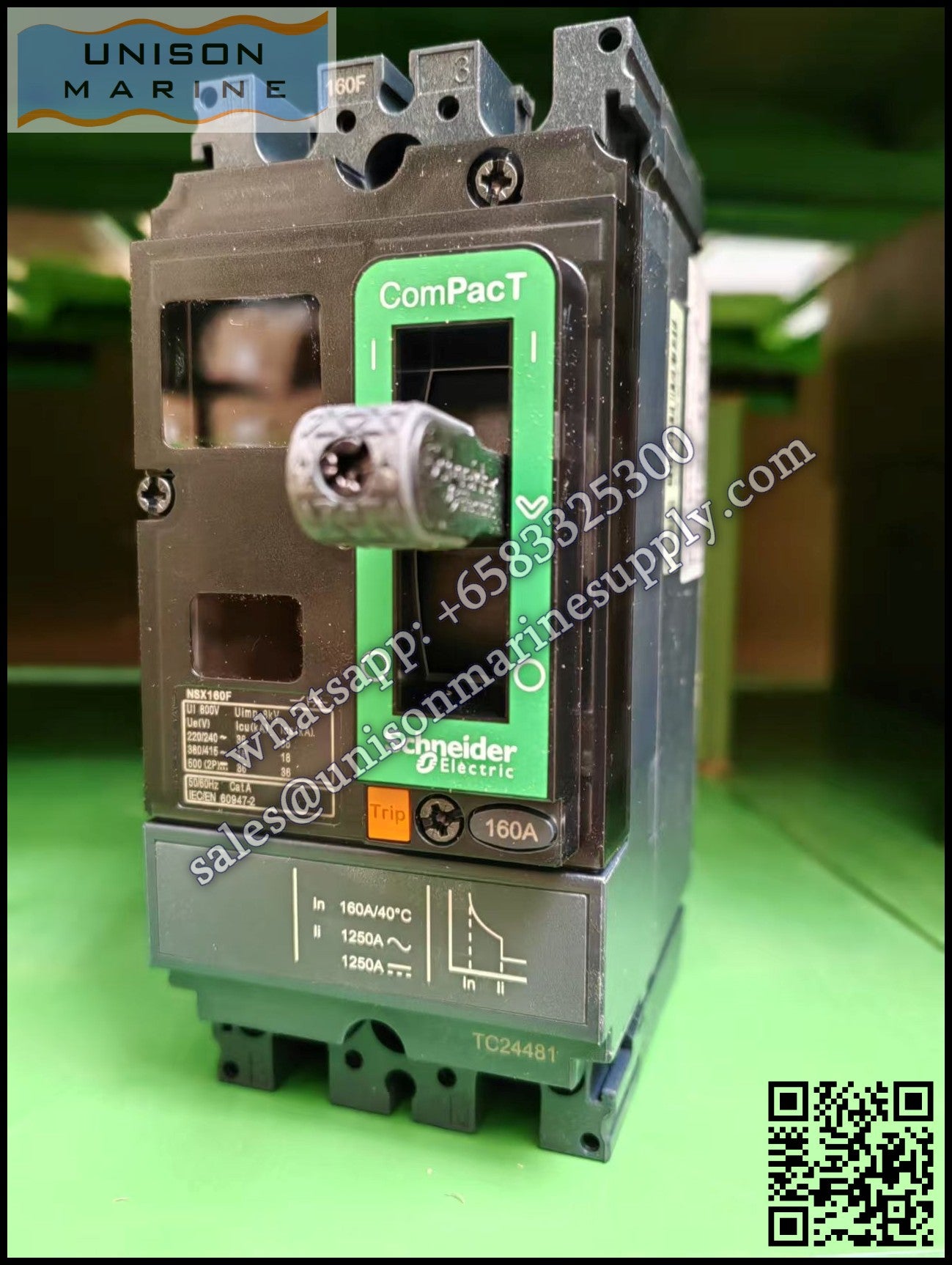 Schneider Electric circuit breaker：NSX160F AC/DC, 18kA/415VAC, 2p 160A, C16F2TM160