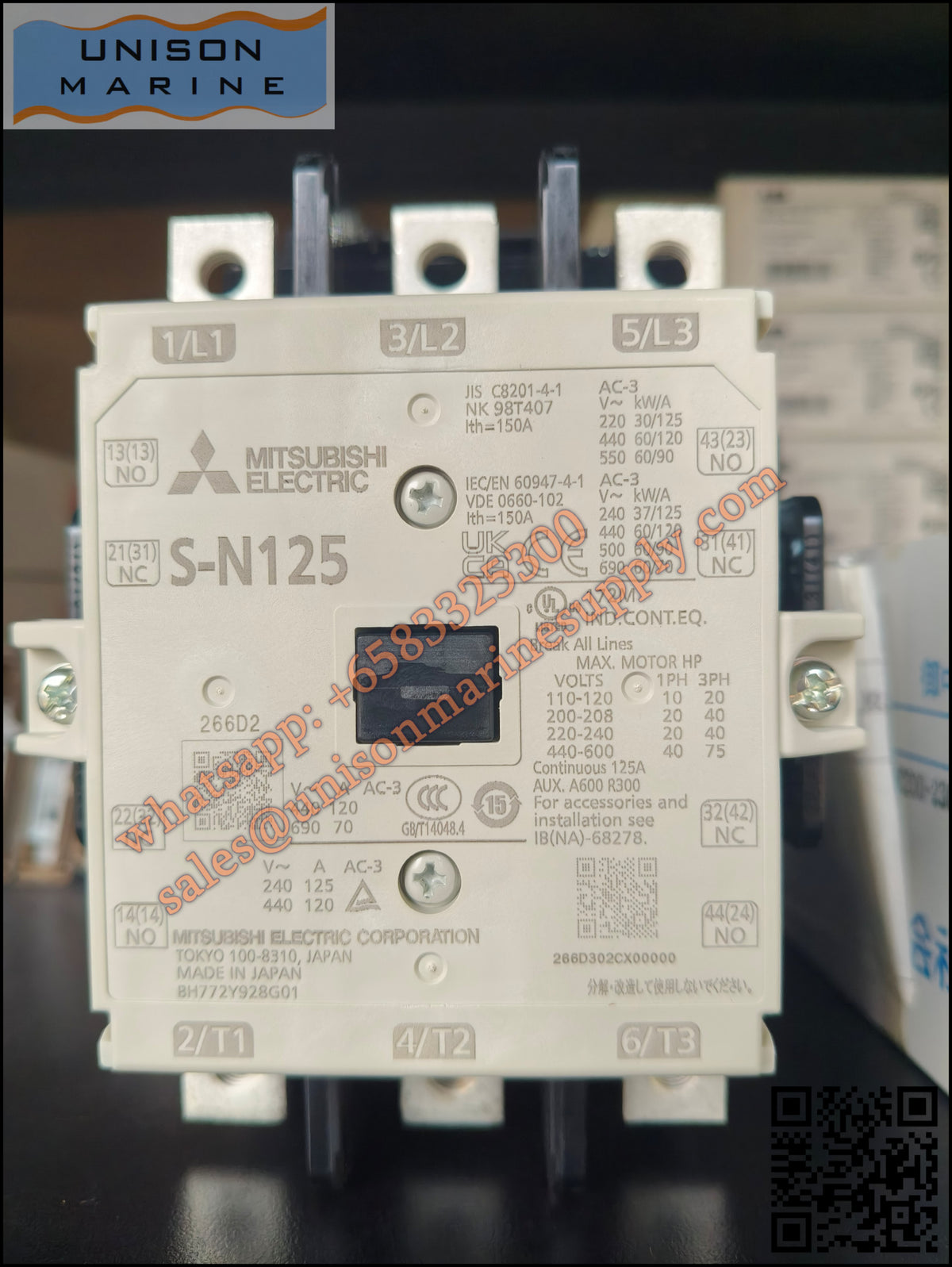 MITSUBISHI Magnetic Contactors: S-N125,2NO+2NC AC380-440V