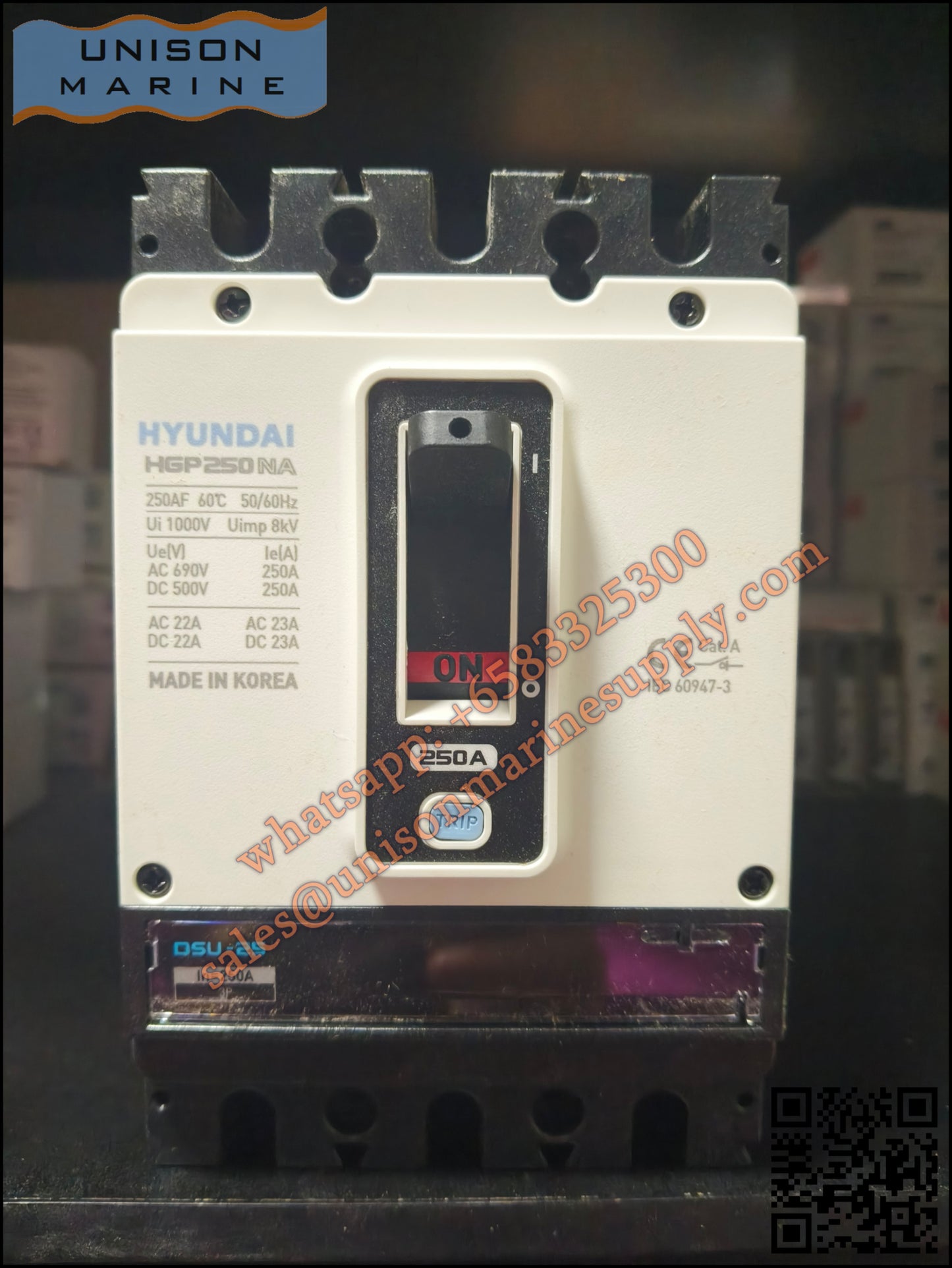 Hyundai Marine Circuit Breaker (MCCB) - HGP250NA 3P Fixed / Plug-in Type