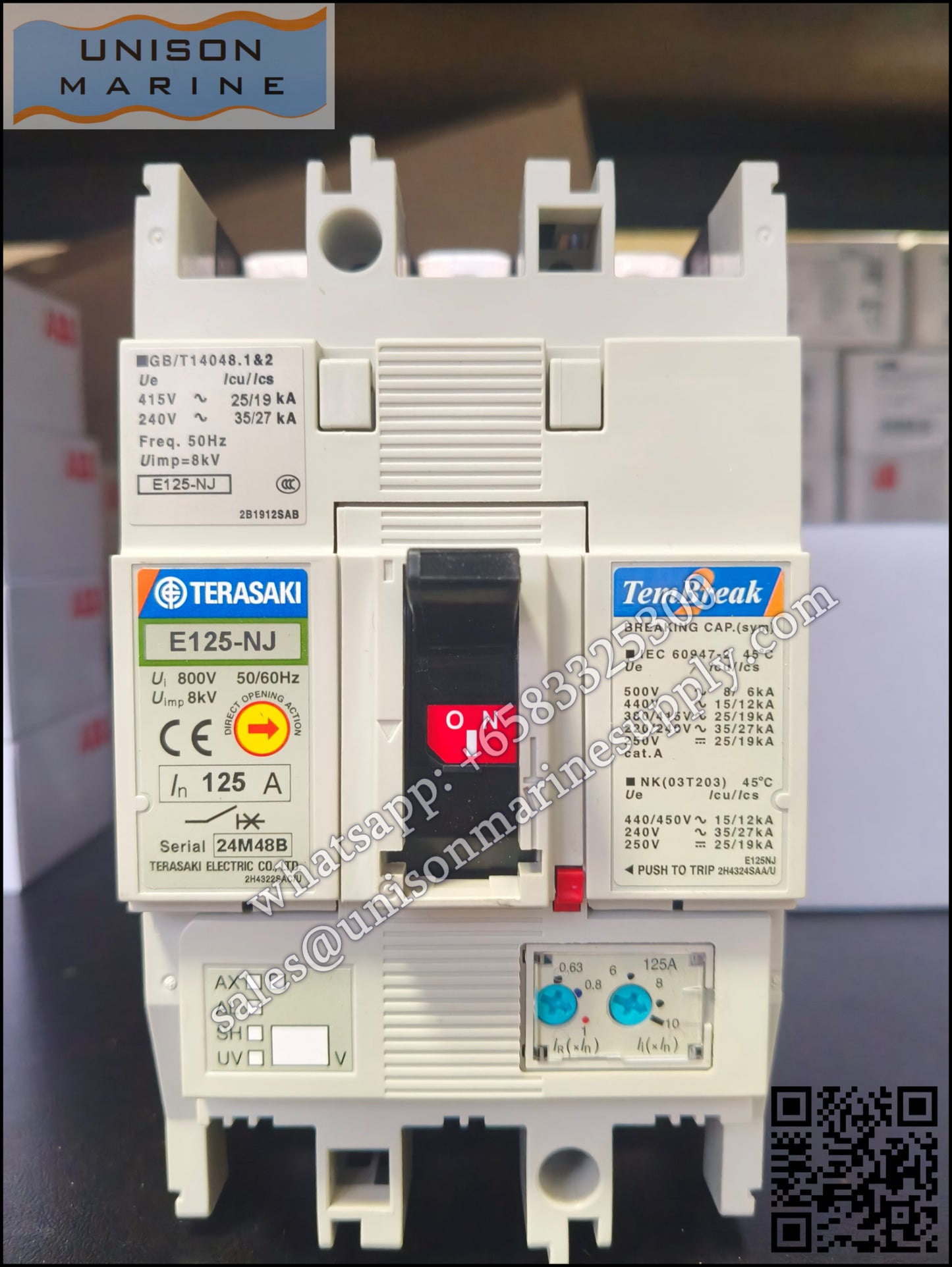 TERASAKI Molded Case Circuit Breaker: E125-NJ 3P 125A FC