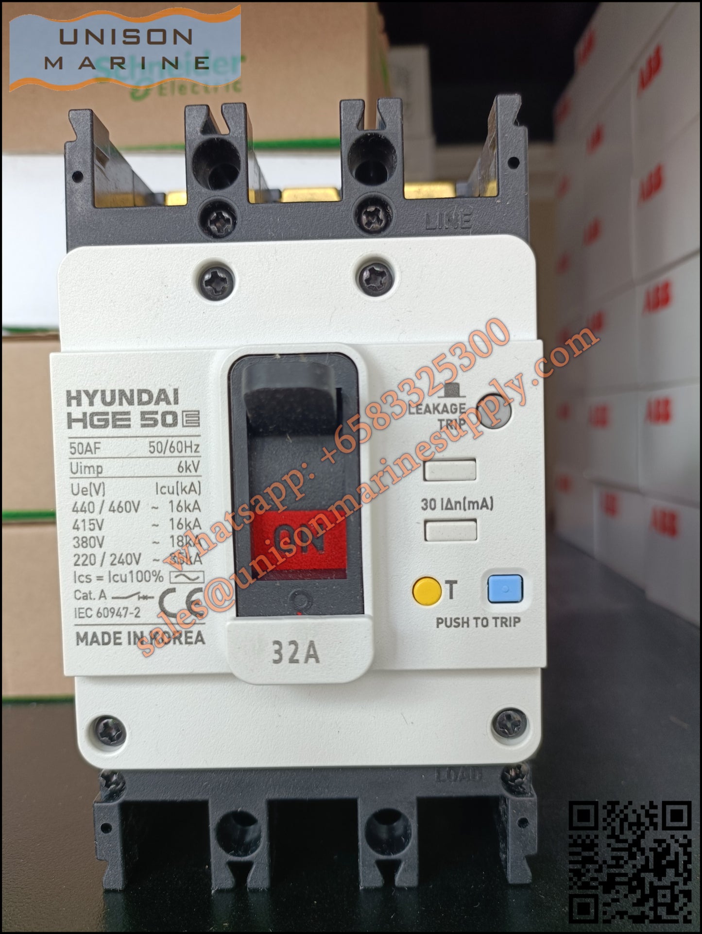 Hyundai Marine Circuit Breaker (MCCB) - HGE50E 3P