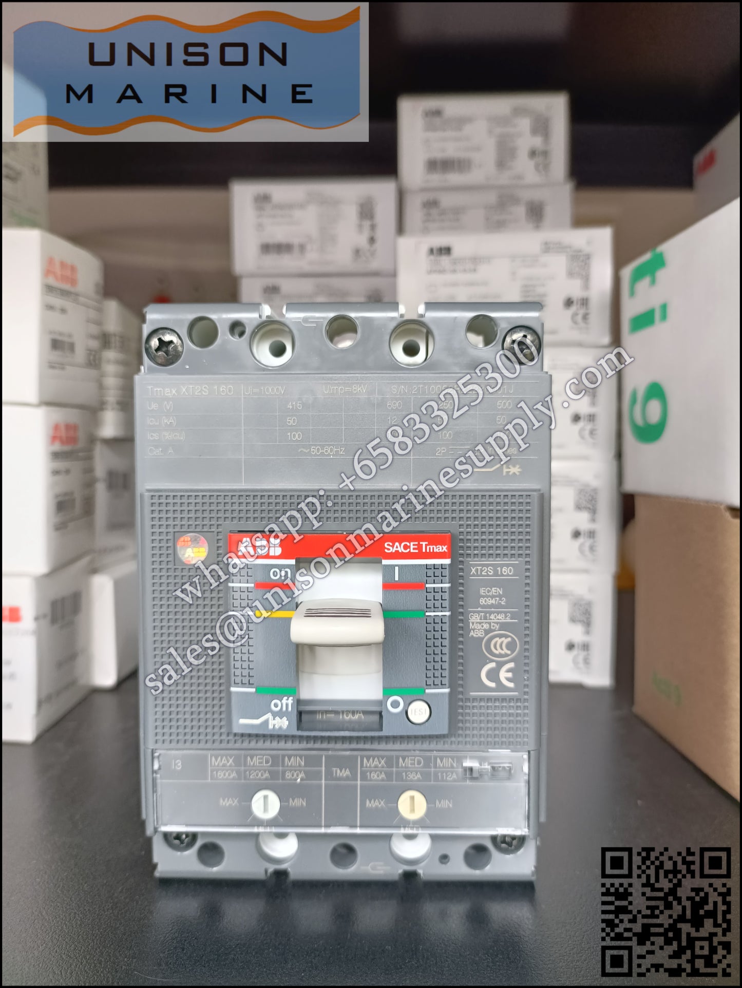 ABB SACE Tmax XT Circuit Breakers:XT2S 160 TMA 160-1600 3p F F,1SDA067560R1