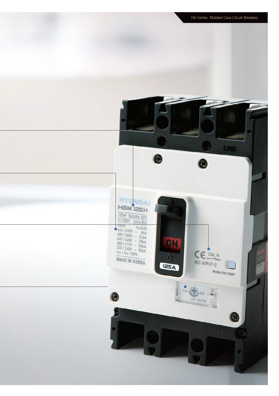 Hyundai Marine Circuit Breaker (MCCB) - HGM160S 3P Fixed / Plug-in Typ ...