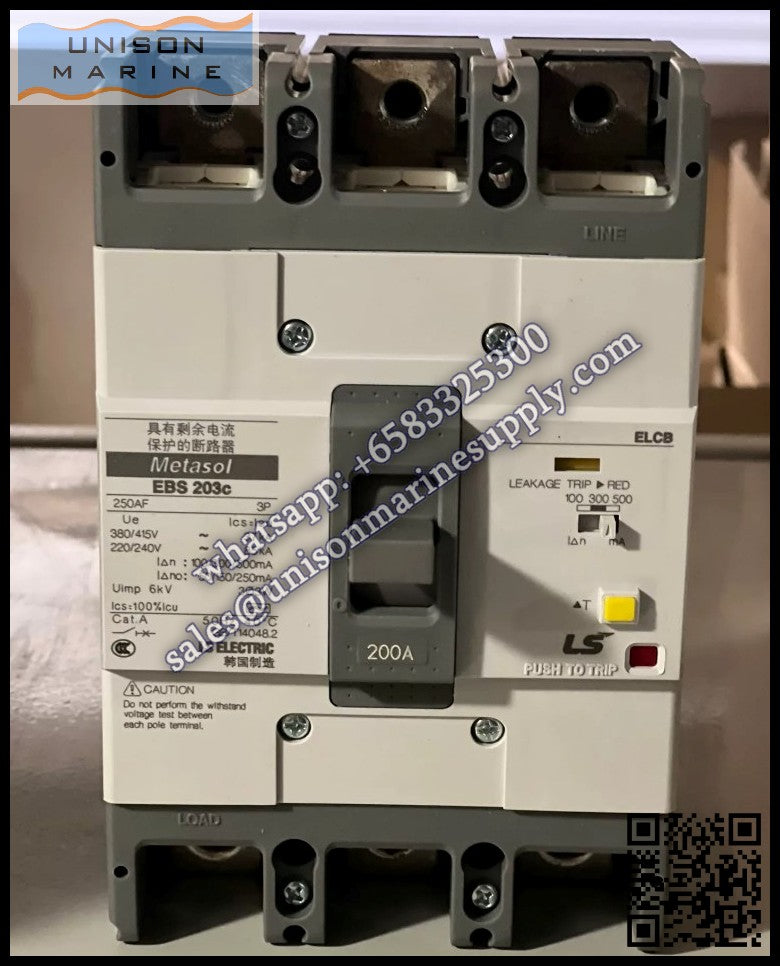 LS Metasol Earth Leakage Circuit Breaker - EBS203C 3P 200A