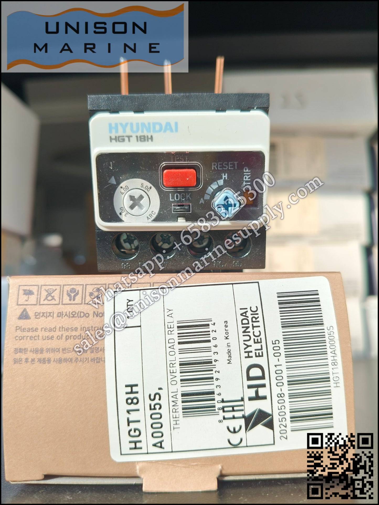 Hyundai Marine Thermal Overload Relay (TOR): HGT18H A0005S