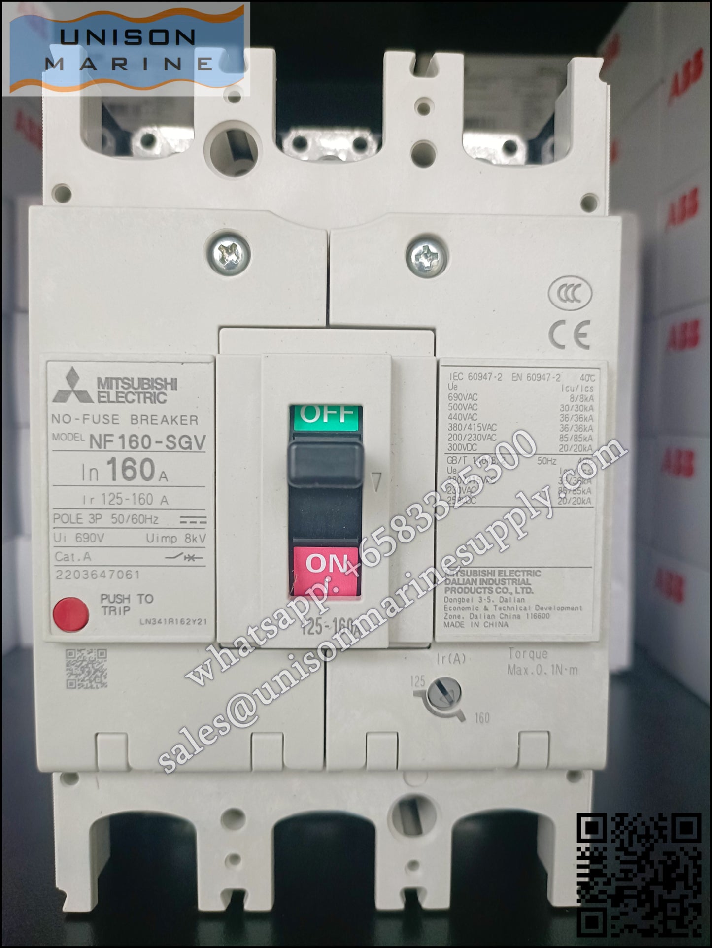 MITSUBISHI Low-voltage Circuit Breakers: NF160-SGV 3P 125-160A