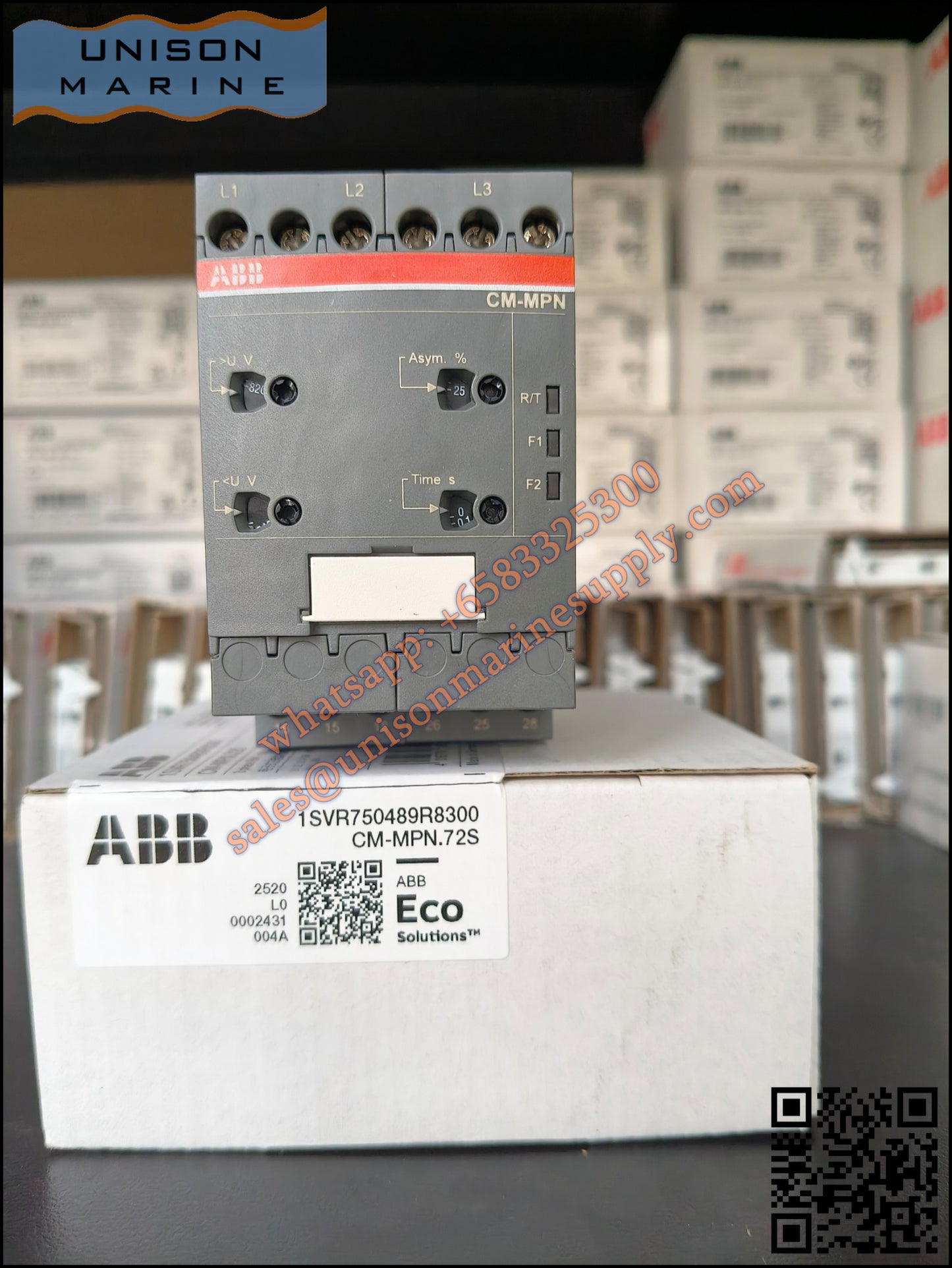 ABB multifunctional three-phase monitoring relays CM-MPN.72S 2c/o, 0,0.1-30s