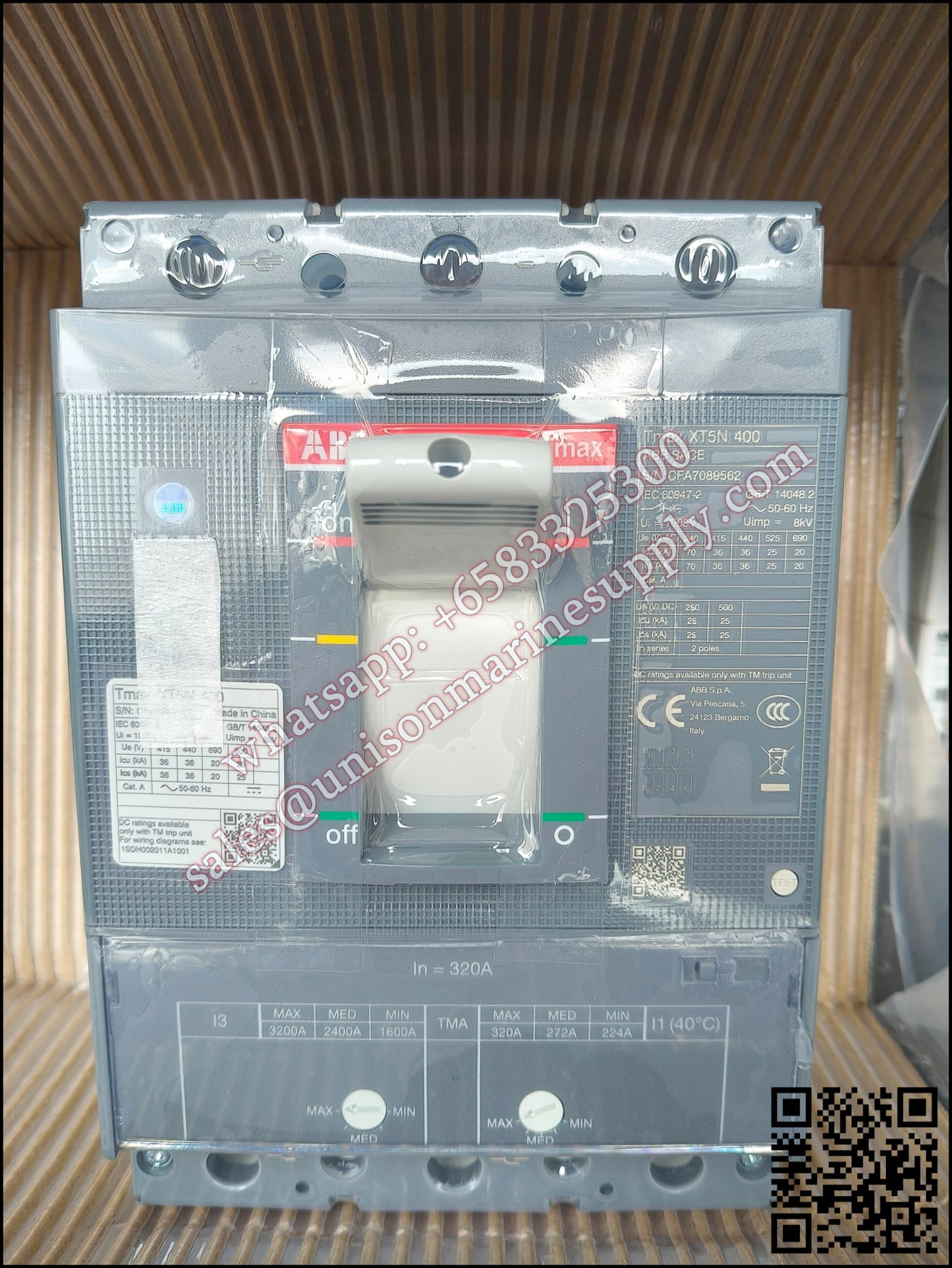 ABB SACE Tmax XT Circuit Breakers: XT5N 400 TMA 320-3200 3P FF
