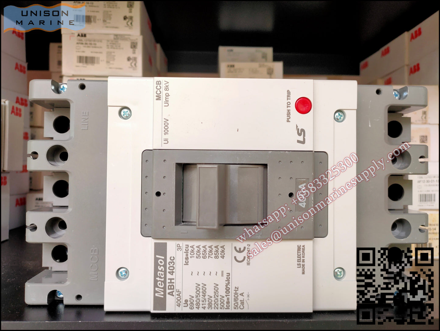 LS Metasol marine circuit breaker- ABH403C 3P 400A Fixed / Plug-in Type