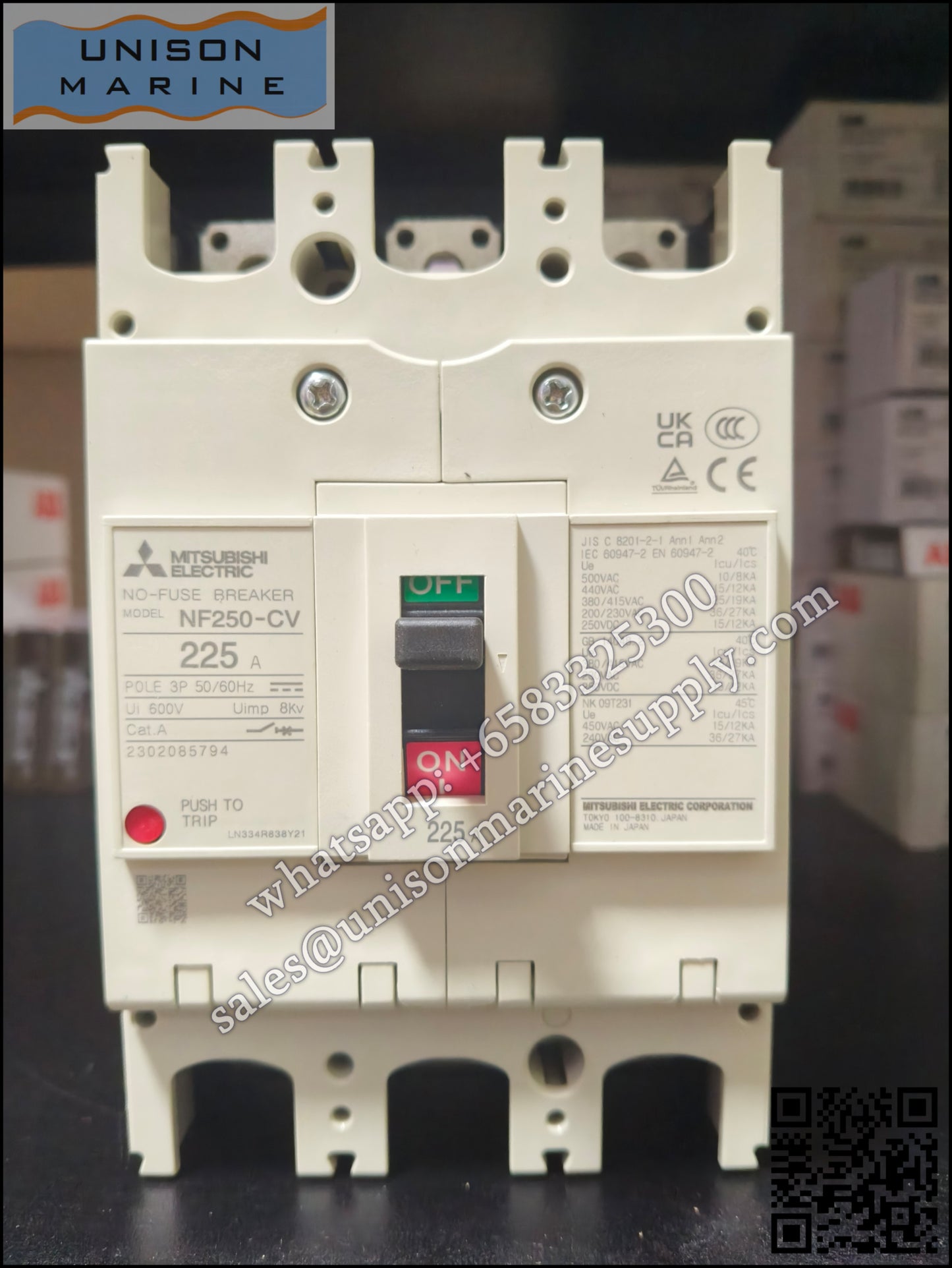 MITSUBISHI Low-voltage Circuit Breakers: NF250-CV 3P 225A